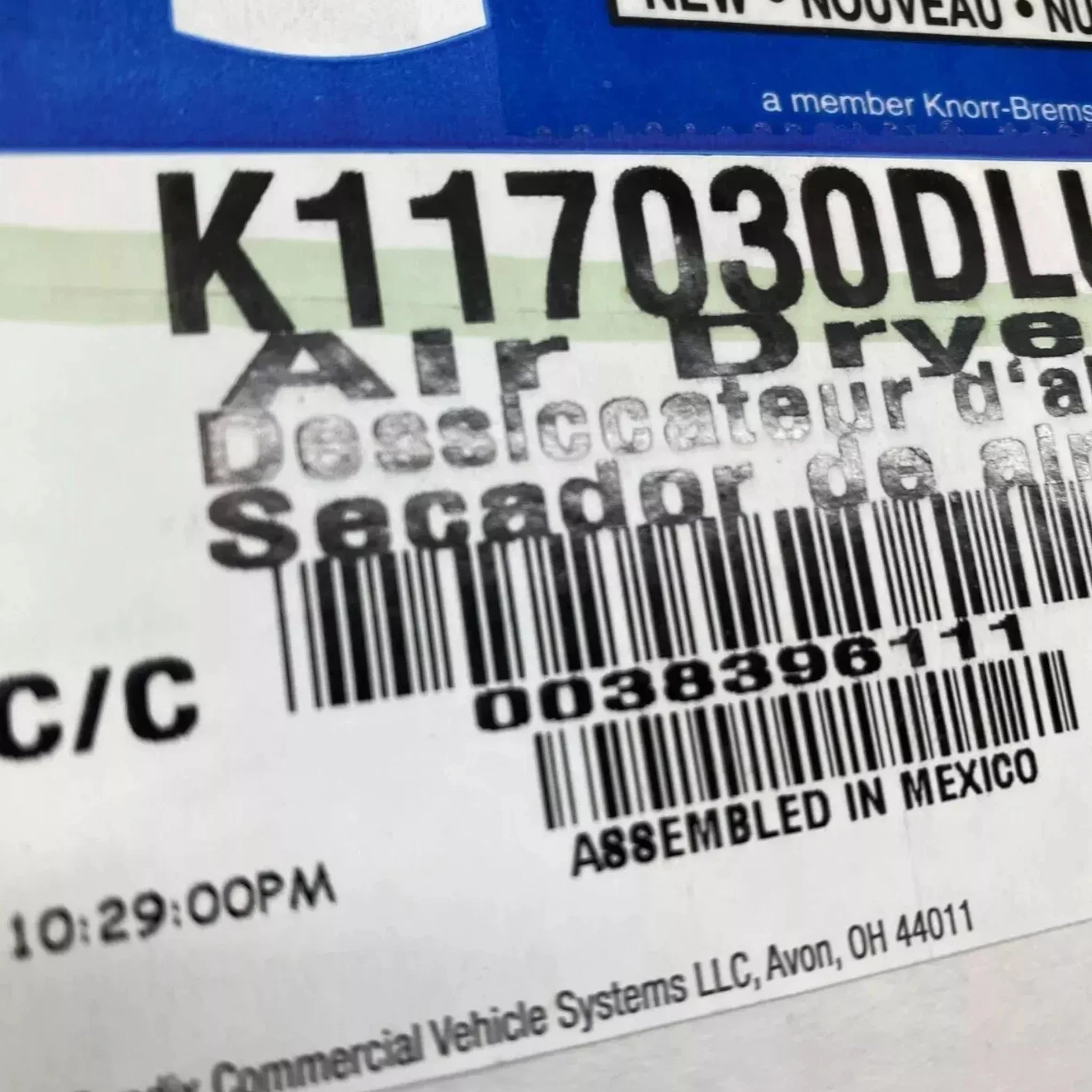 K117030DLU Genuine Bendix Air Brake Dryer