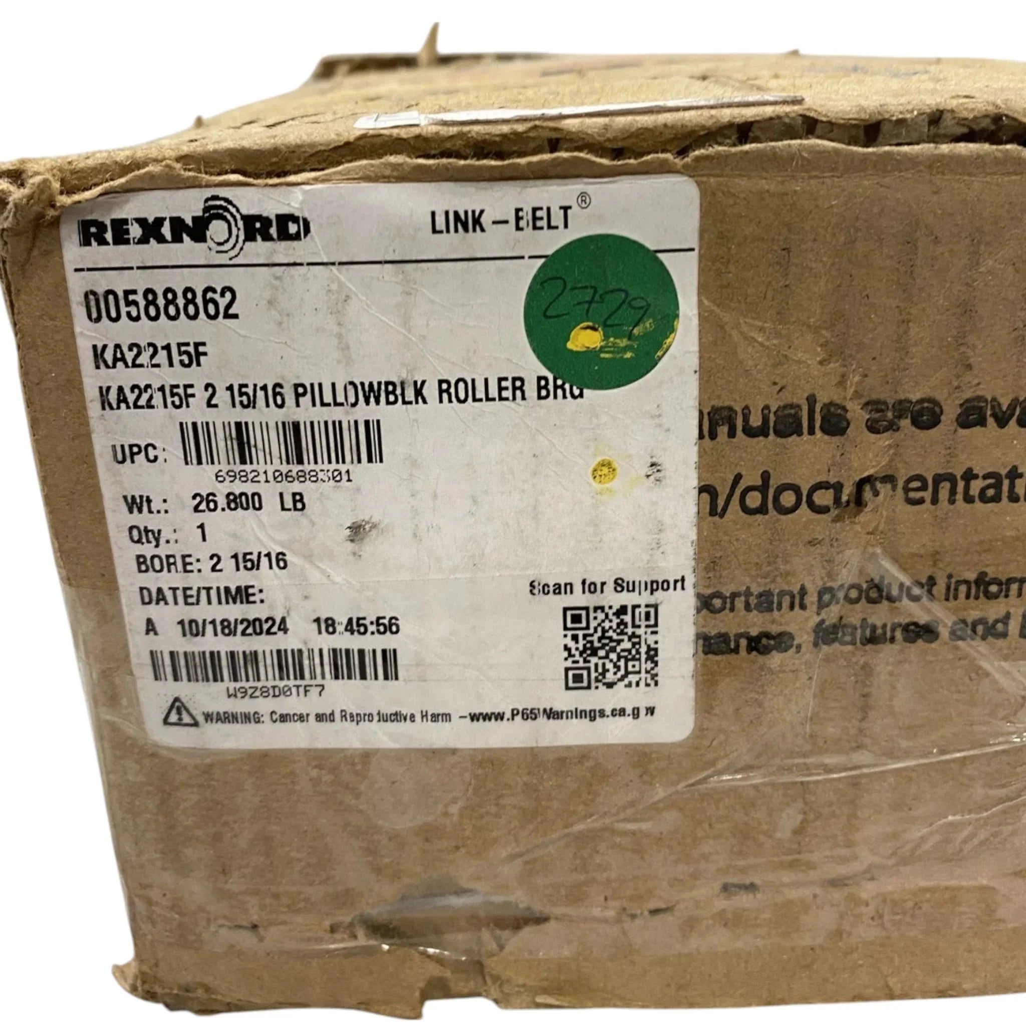 KA2215F Genuine Rexnord Roller Bearing