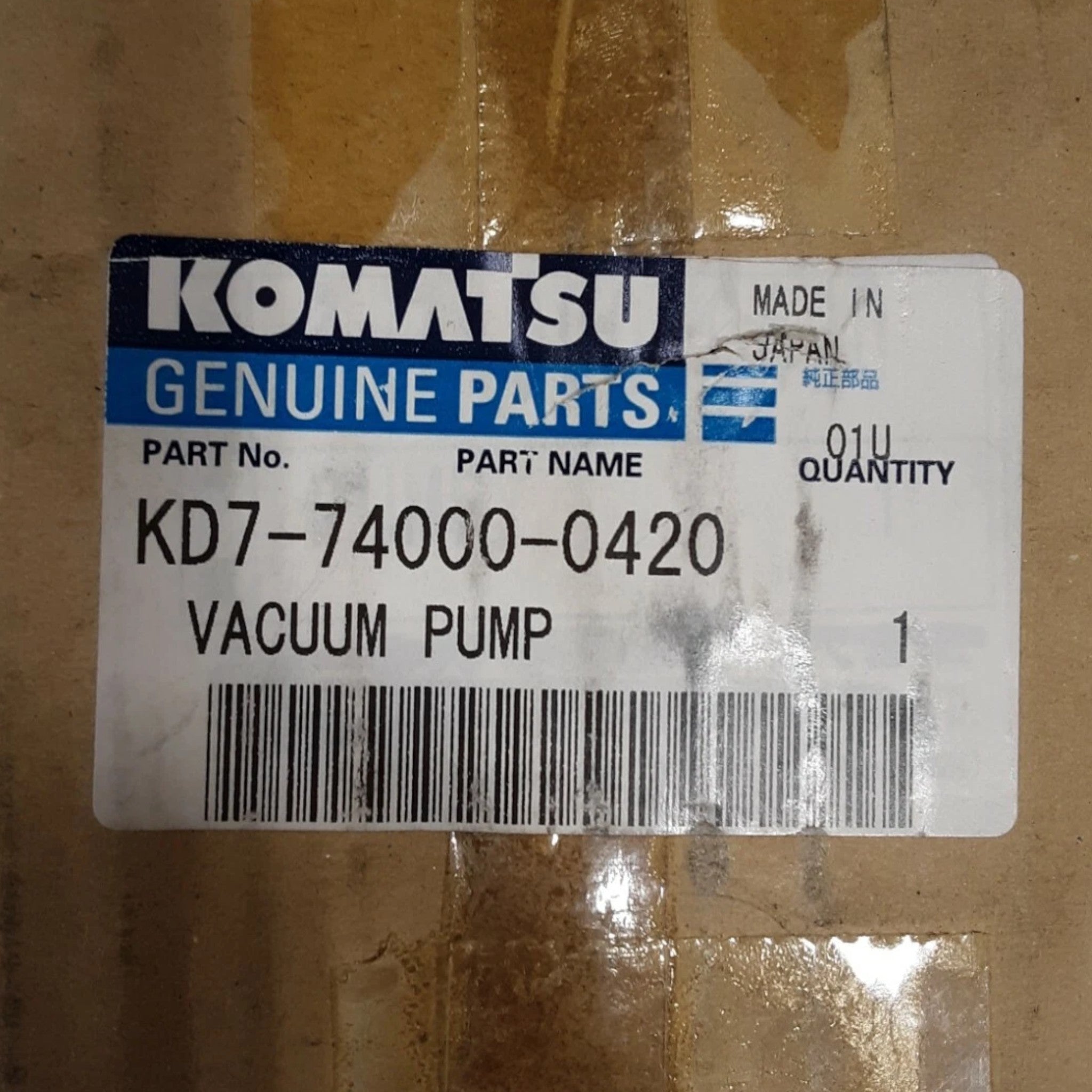 KD7-74000-0420 Genuine Komatsu Vacuum Pump