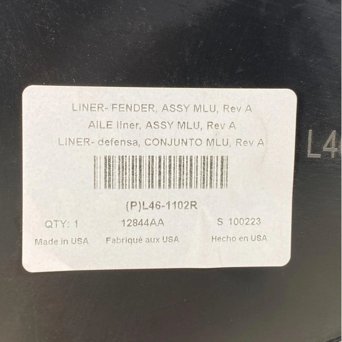 L46-1102R Genuine Kenworth Right Side Liner Fender