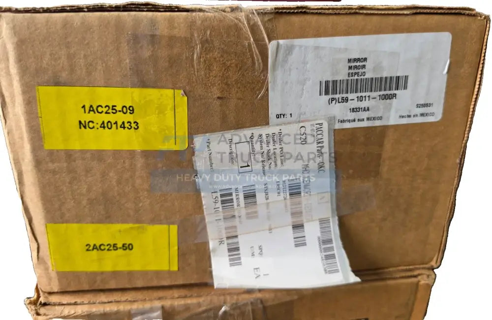 L59-1011-1000R Genuine Paccar Right-Hand Hood Mirror Assembly