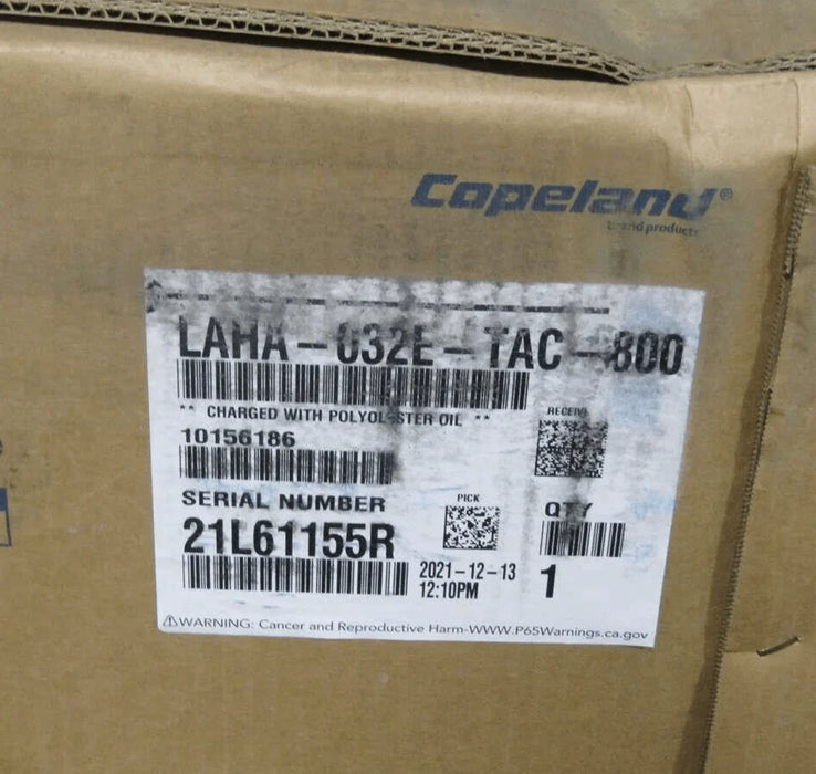 Laha-032E-Tac-800 Copeland R404A 208-230V 3 Ph Semi-Hermetic Compressor