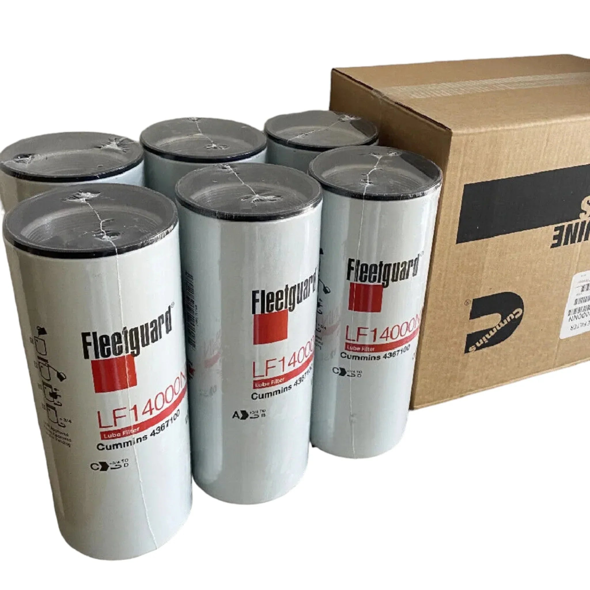 Lf14000Nn Genuine Fleetguard Case Of Six Oil Filters 4367100 For Cummins Isx