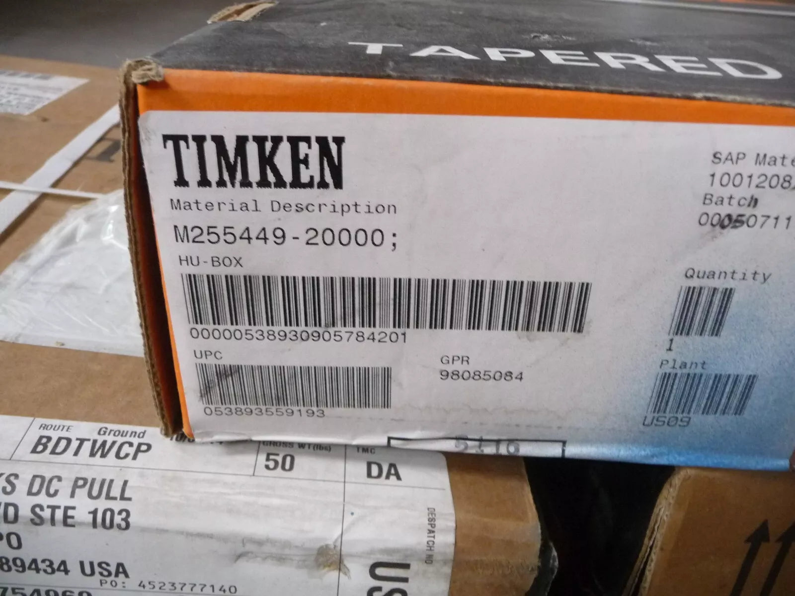 M255449-20000 Genuine Timken Tapered Roller Bearing Cone