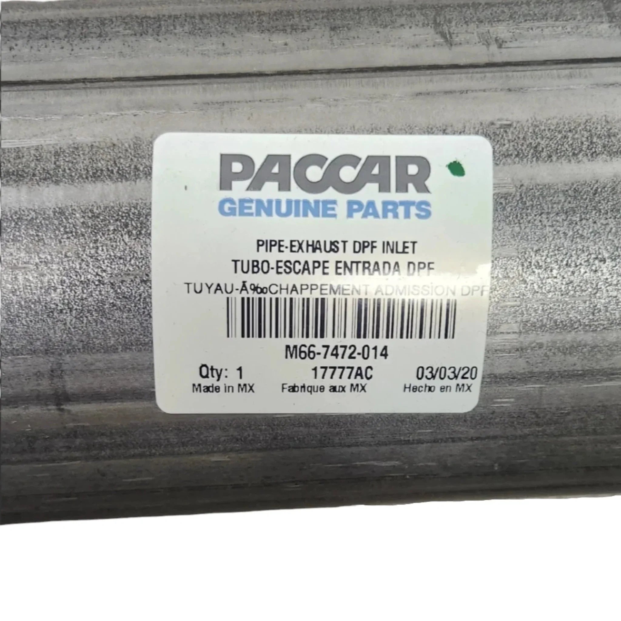 M667472014 Genuine Paccar DPF Diesel Particulate Filter Inlet Pipe
