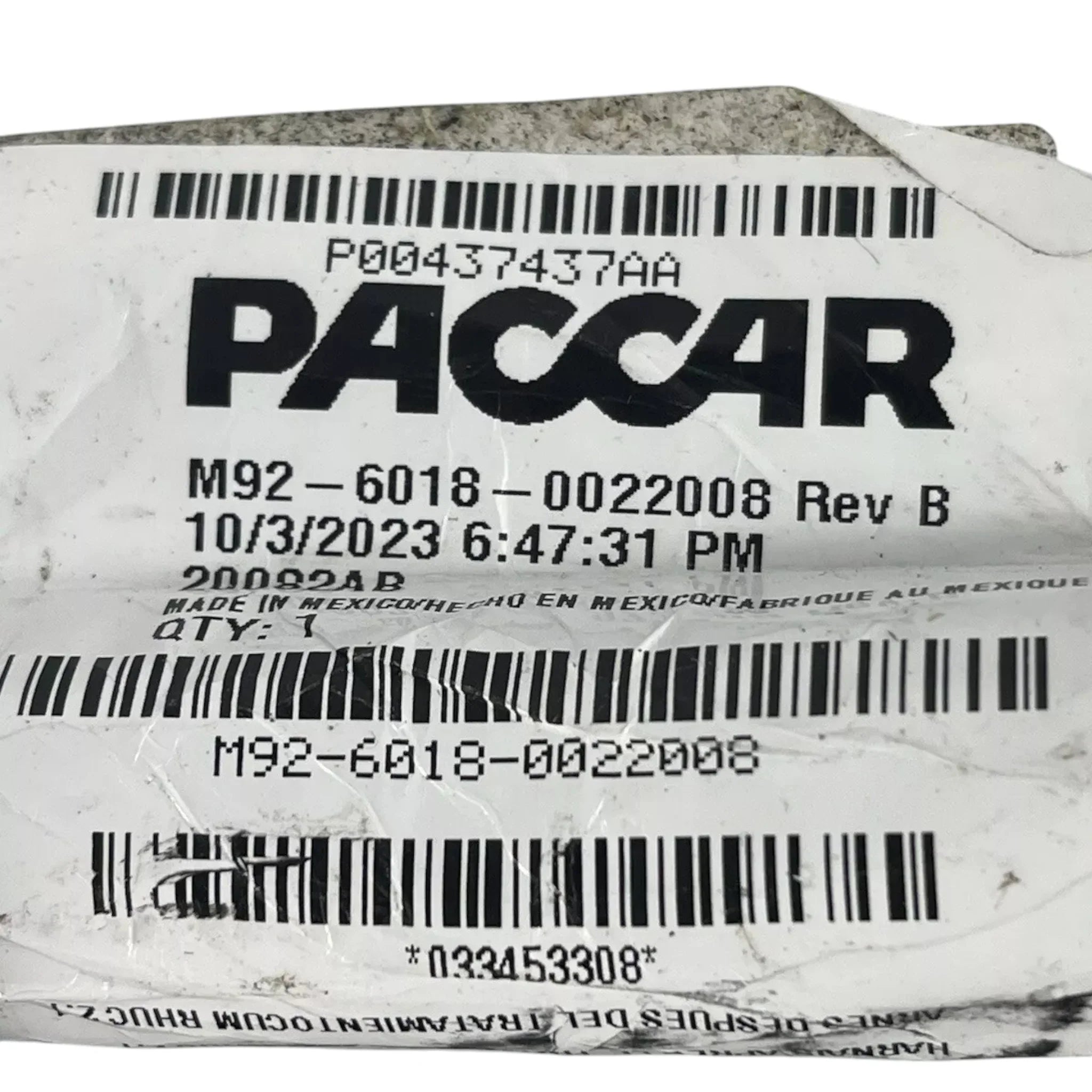 M9260180022008 Genuine Paccar Wiring Harness