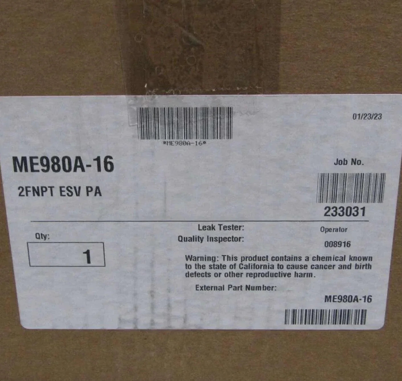 ME980-16 Genuine MEC 2” FNPT Emergency Shutoff Valve ESV