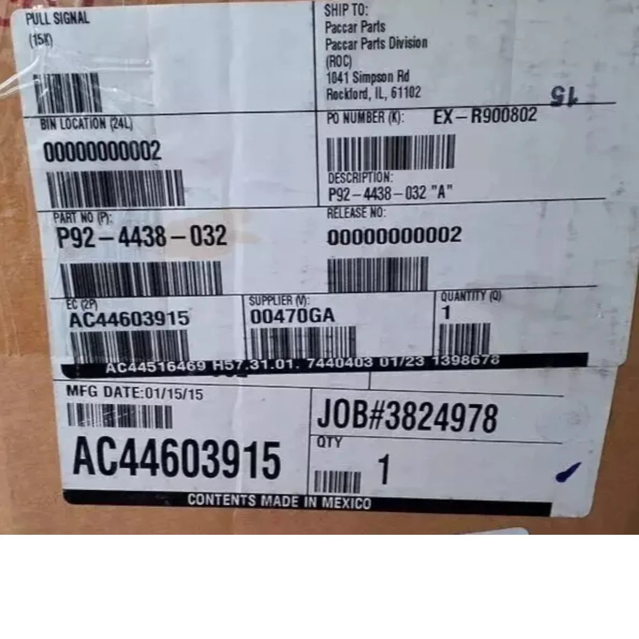P924438032 Genuine Paccar Wiring Harness