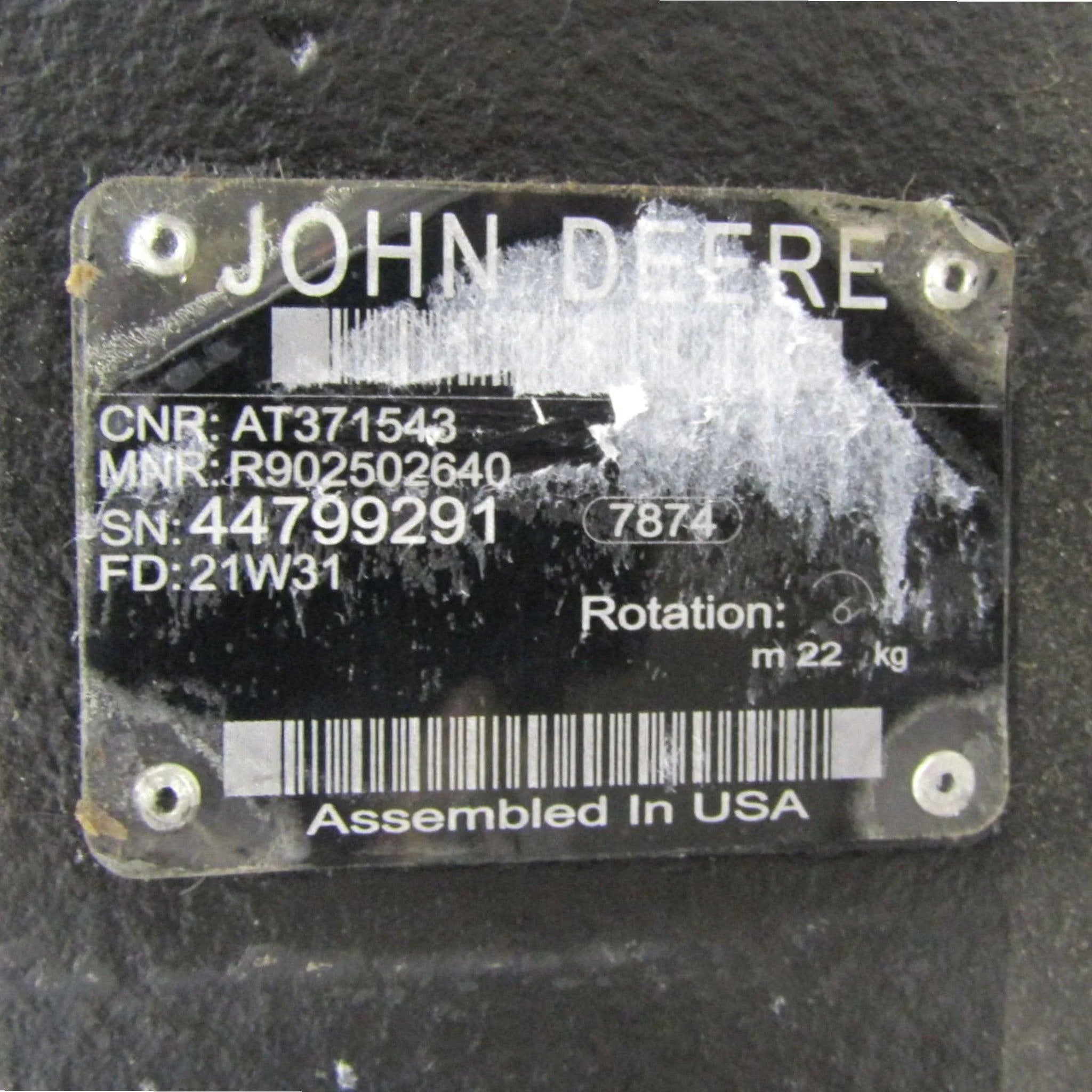 PG203950 Genuine John Deere Hydraulic Pump
