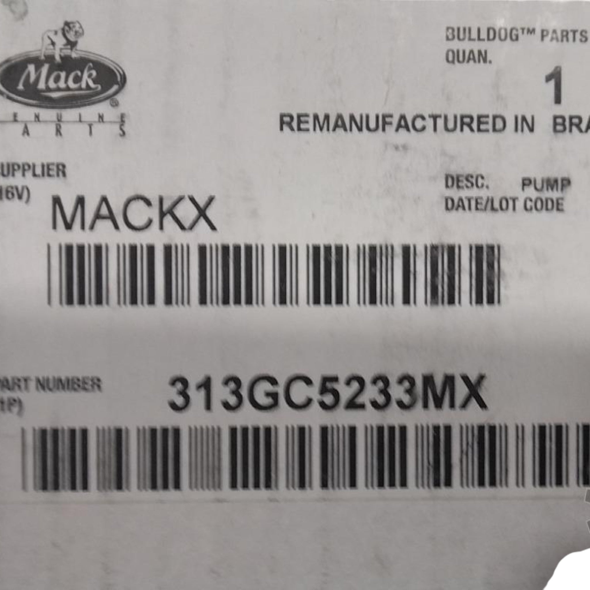 313GC5233MX Genuine Mack Pump