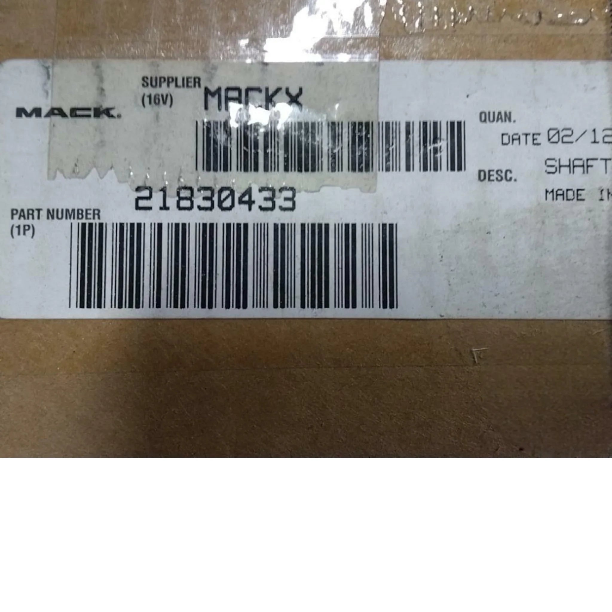 21830433 Genuine Mack Shaft - Truck To Trailer