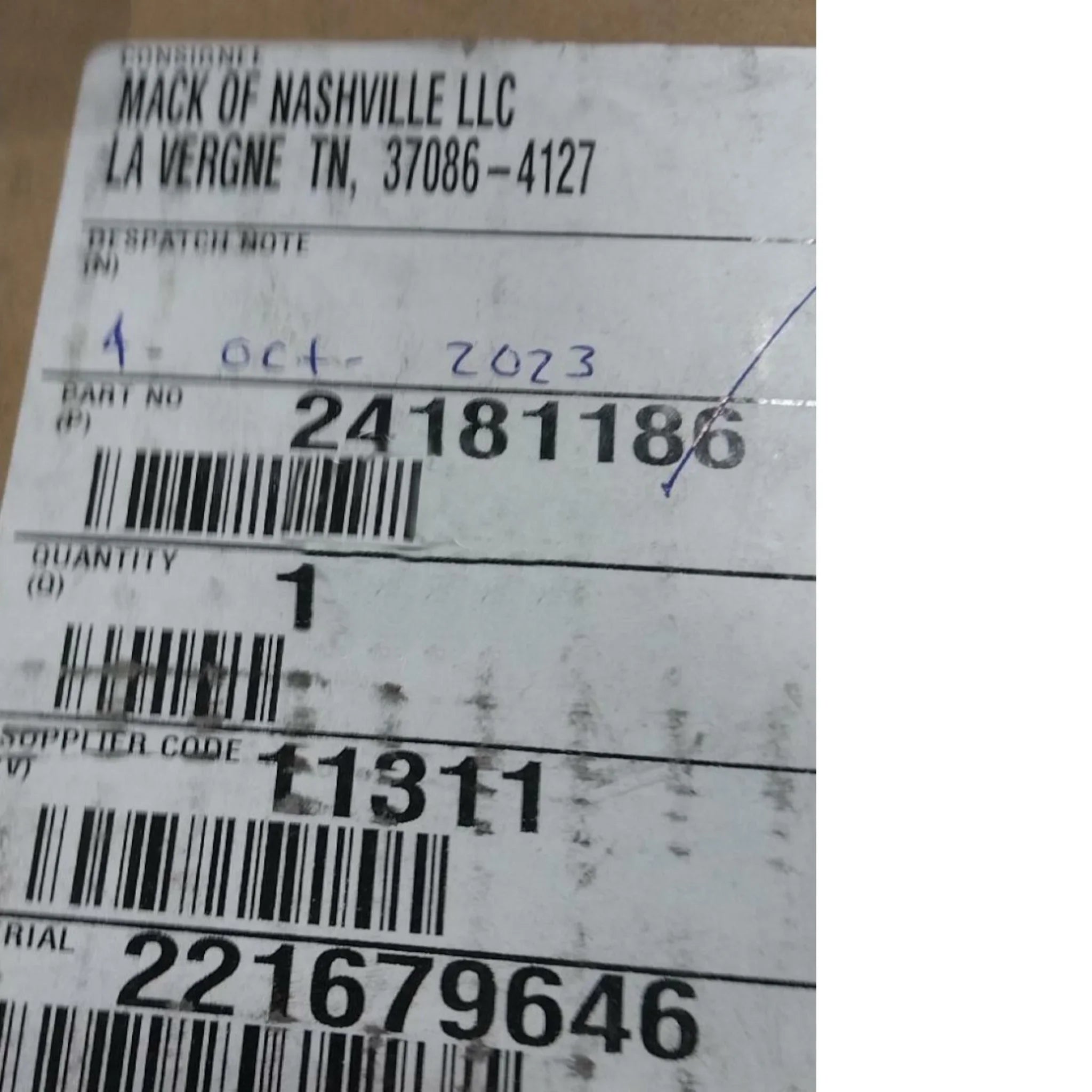 24181186 Genuine Mack Instrument Panel Wiring Harness - Truck To Trailer