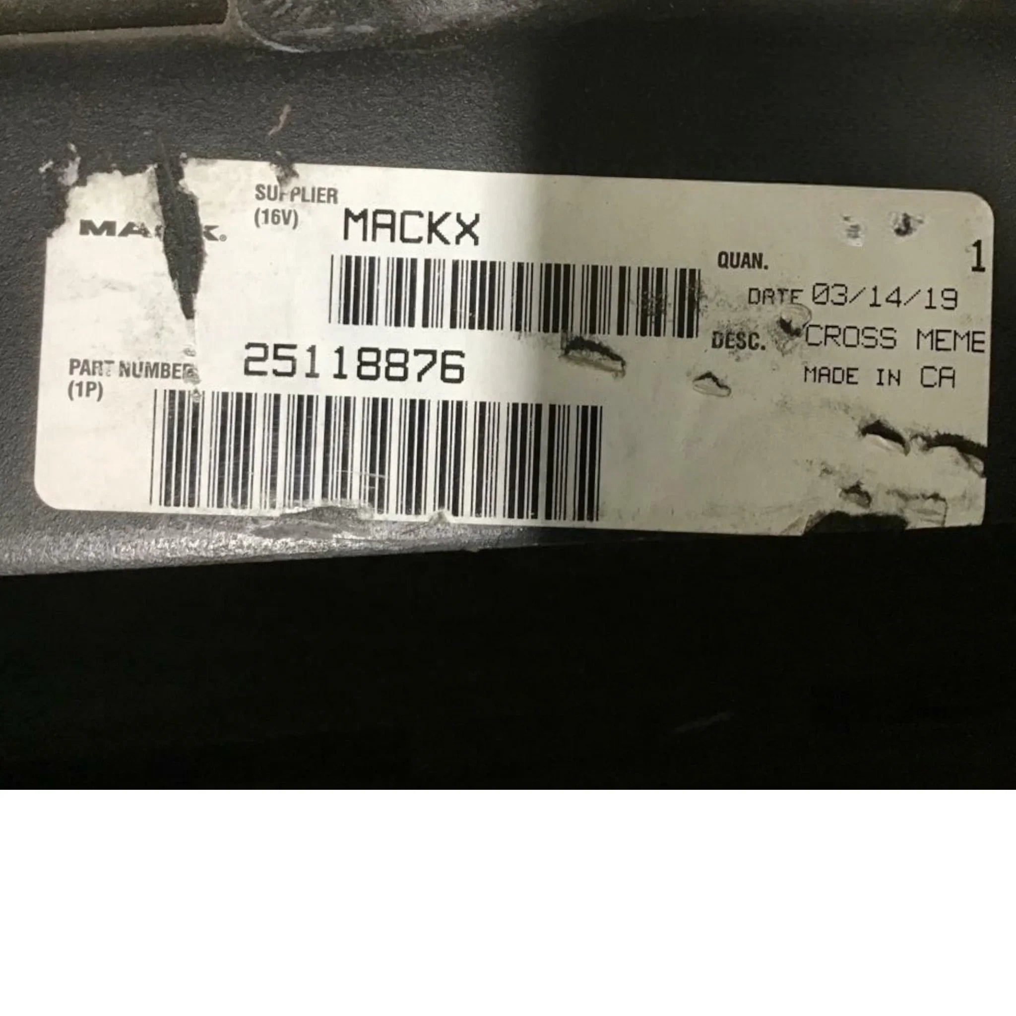 25118876 Genuine Volvo Cross Member - Truck To Trailer