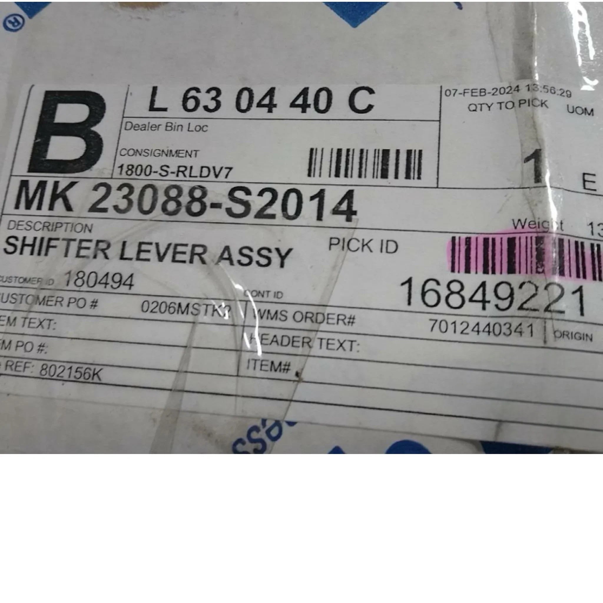 3088-S2014 Genuine Mack Shifter Lever Assy - Truck To Trailer