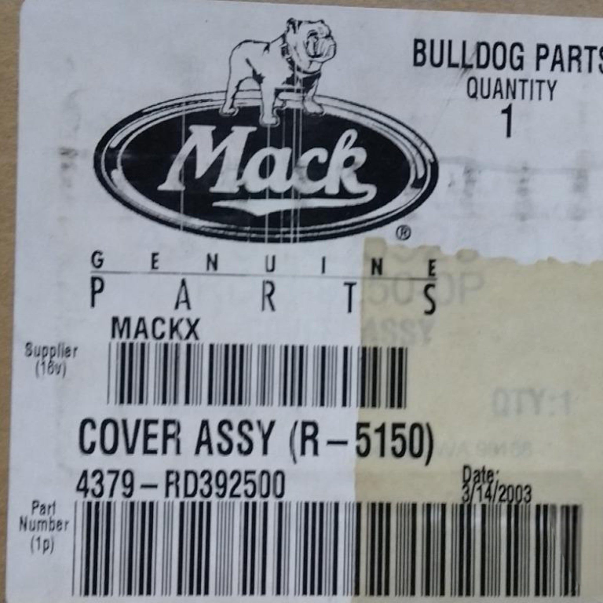 4379-RD392500 Genuine Mack Cover Assembly