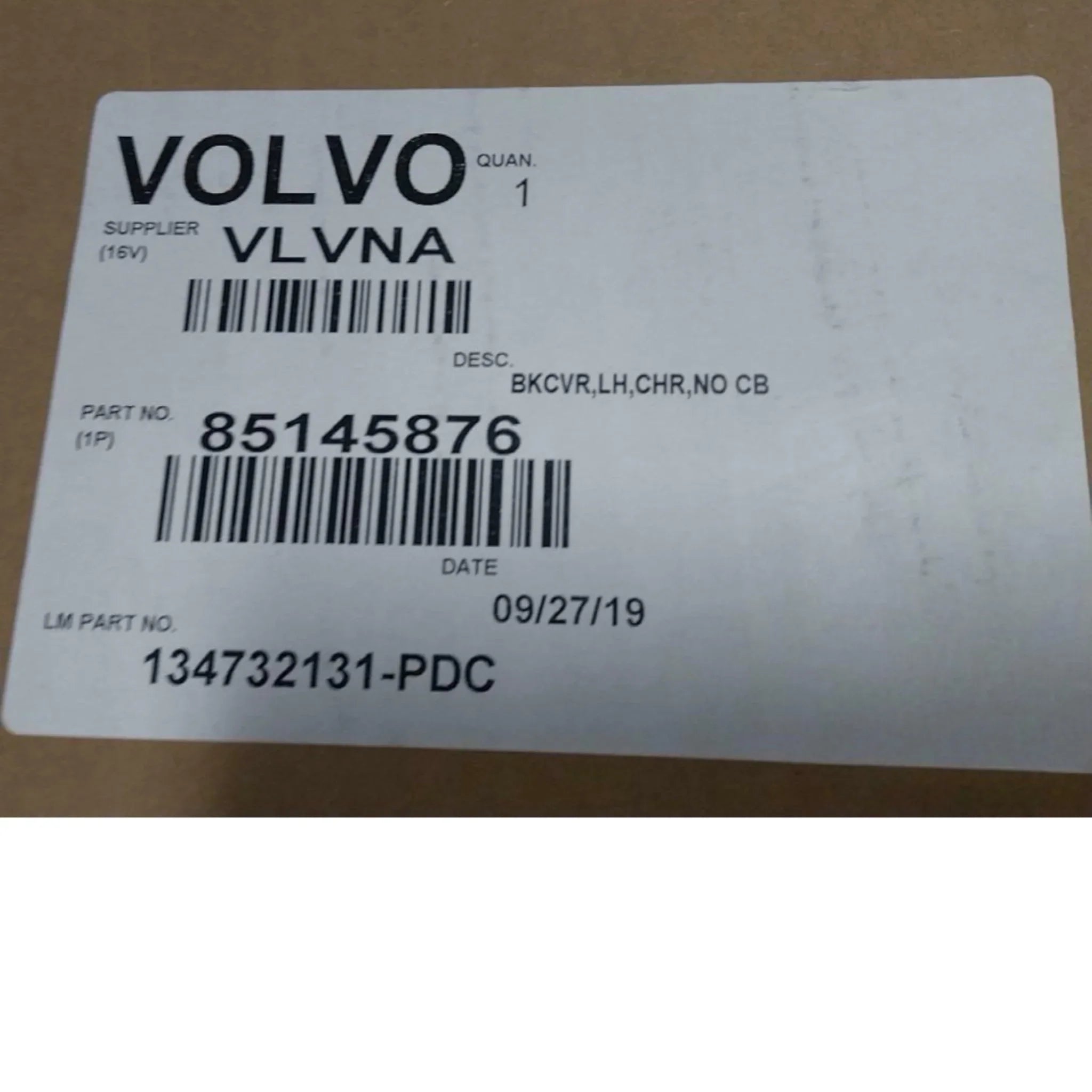 85145876 Genuine Volvo Left Mirror Back Cover - Truck To Trailer