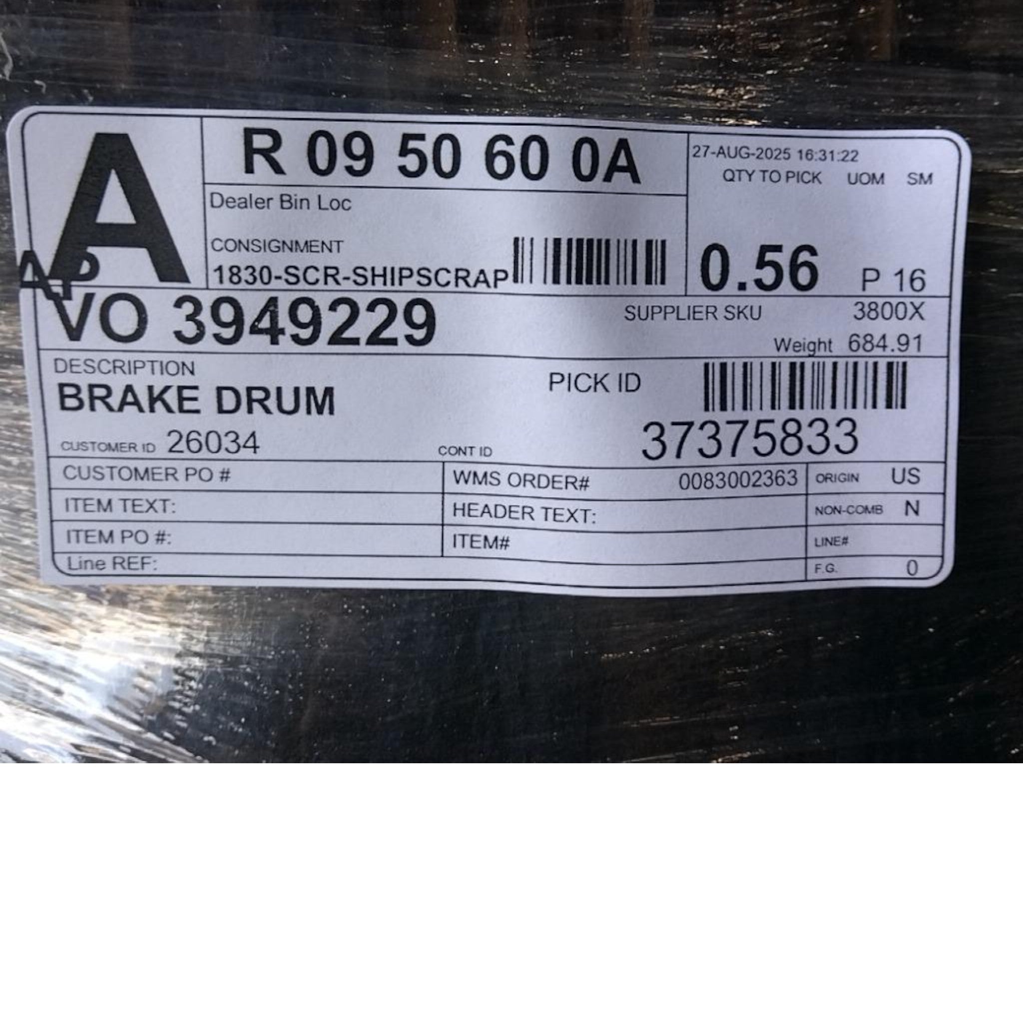 3949229 Genuine Mack Brake Drum