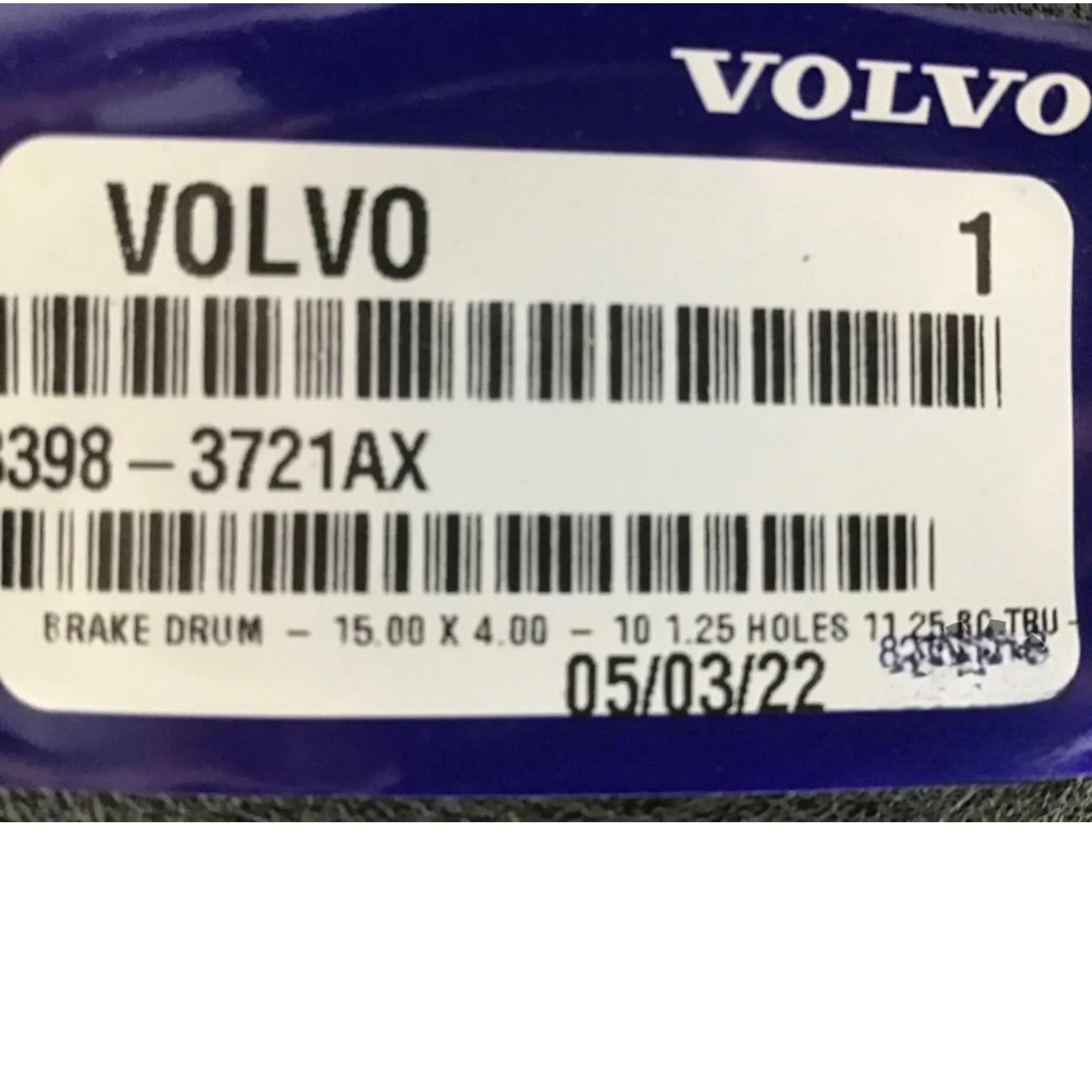 3398-3721AX Genuine Volvo Drum - Truck To Trailer