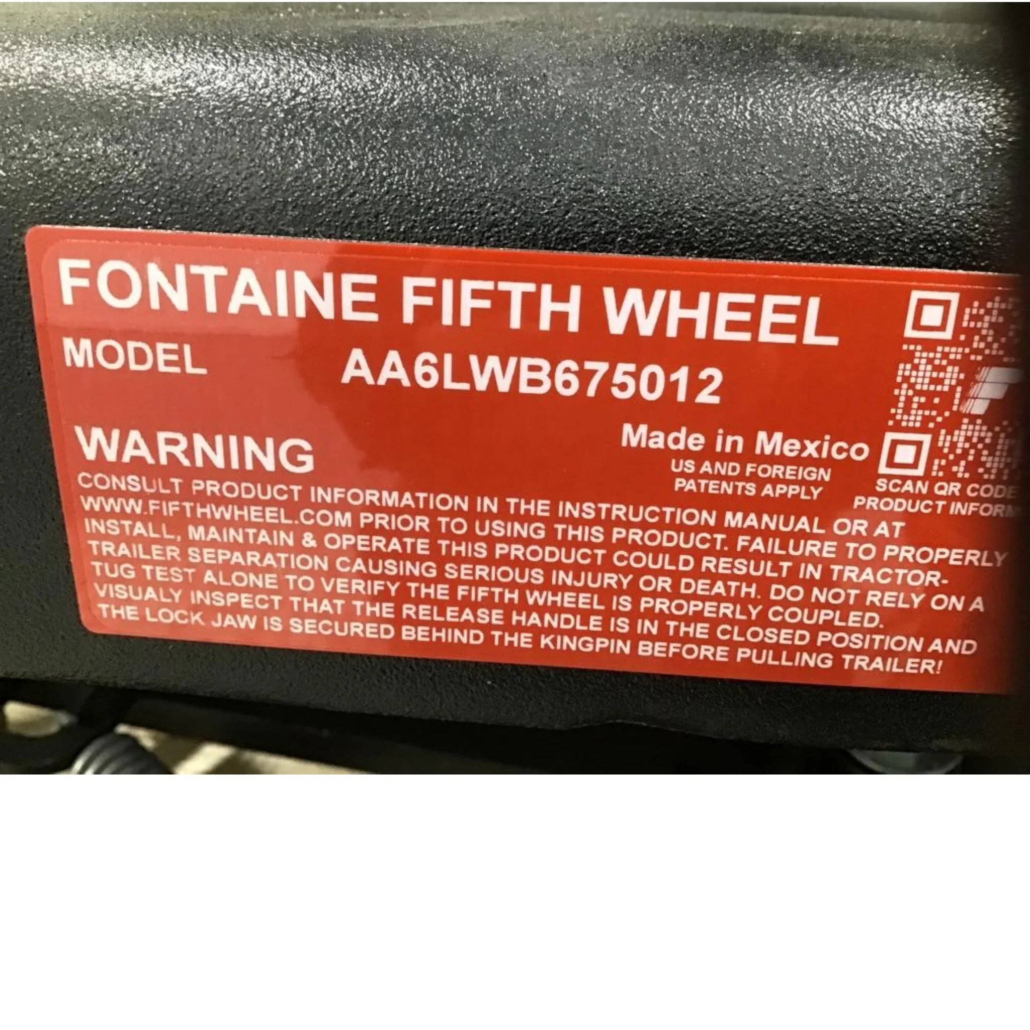AA6LWB675012 Genuine Mack Fifth Wheel - Truck To Trailer