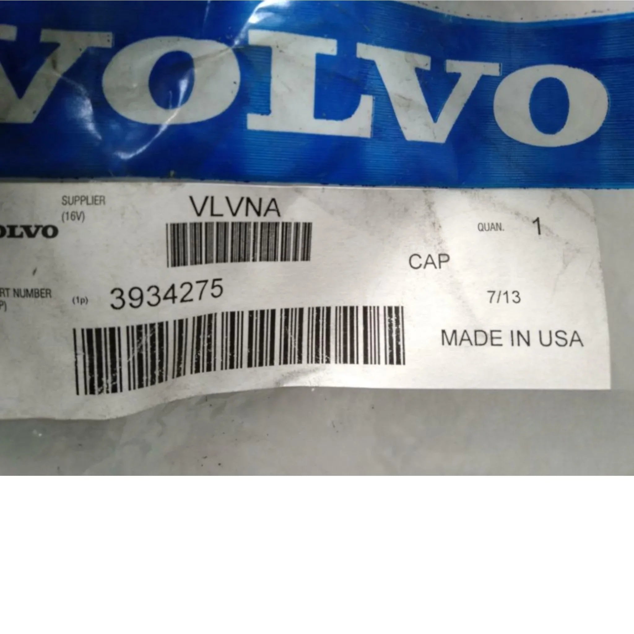 3934275 Genuine Volvo Cap - Truck To Trailer