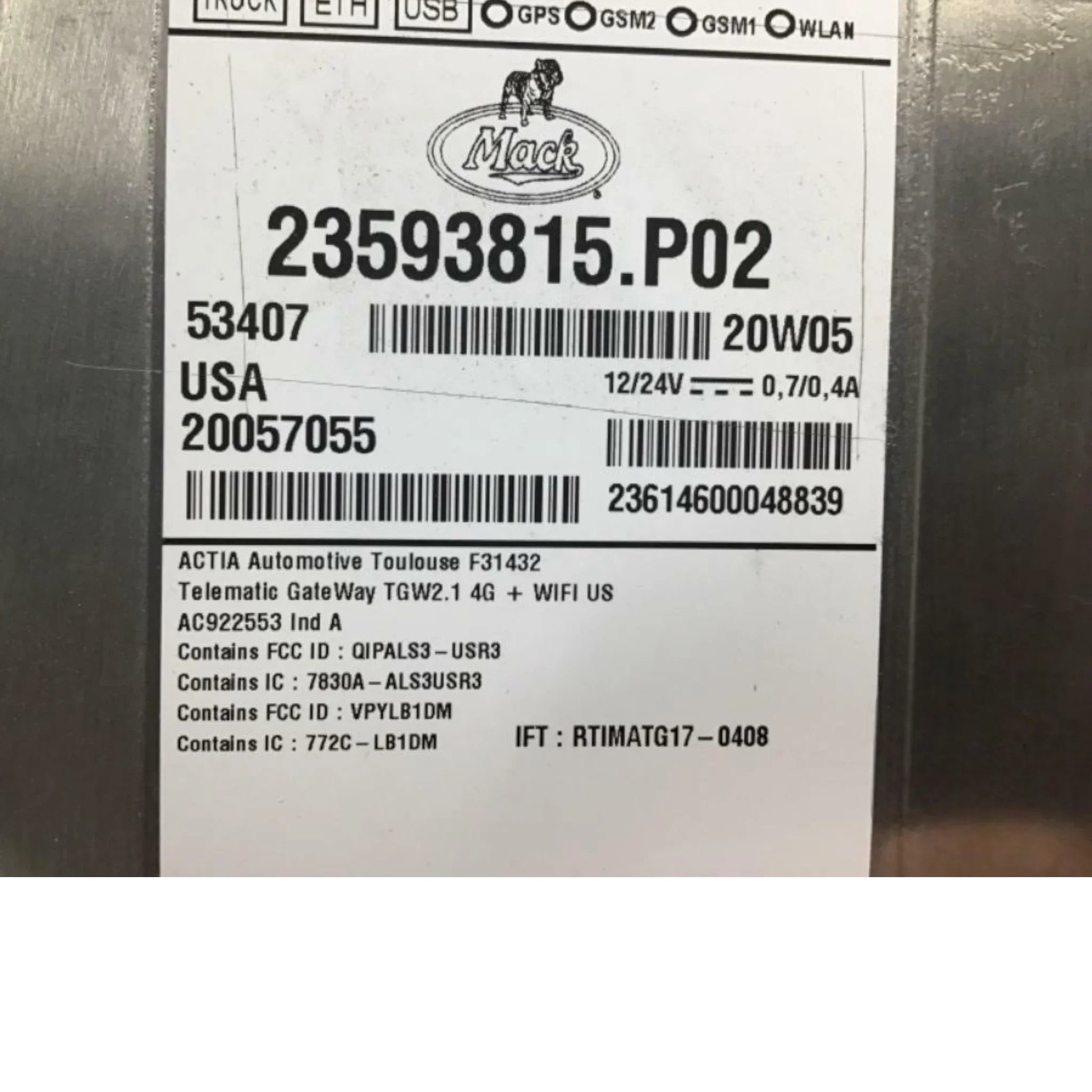 23593815 Genuine Volvo Telematics Control Unit - Truck To Trailer