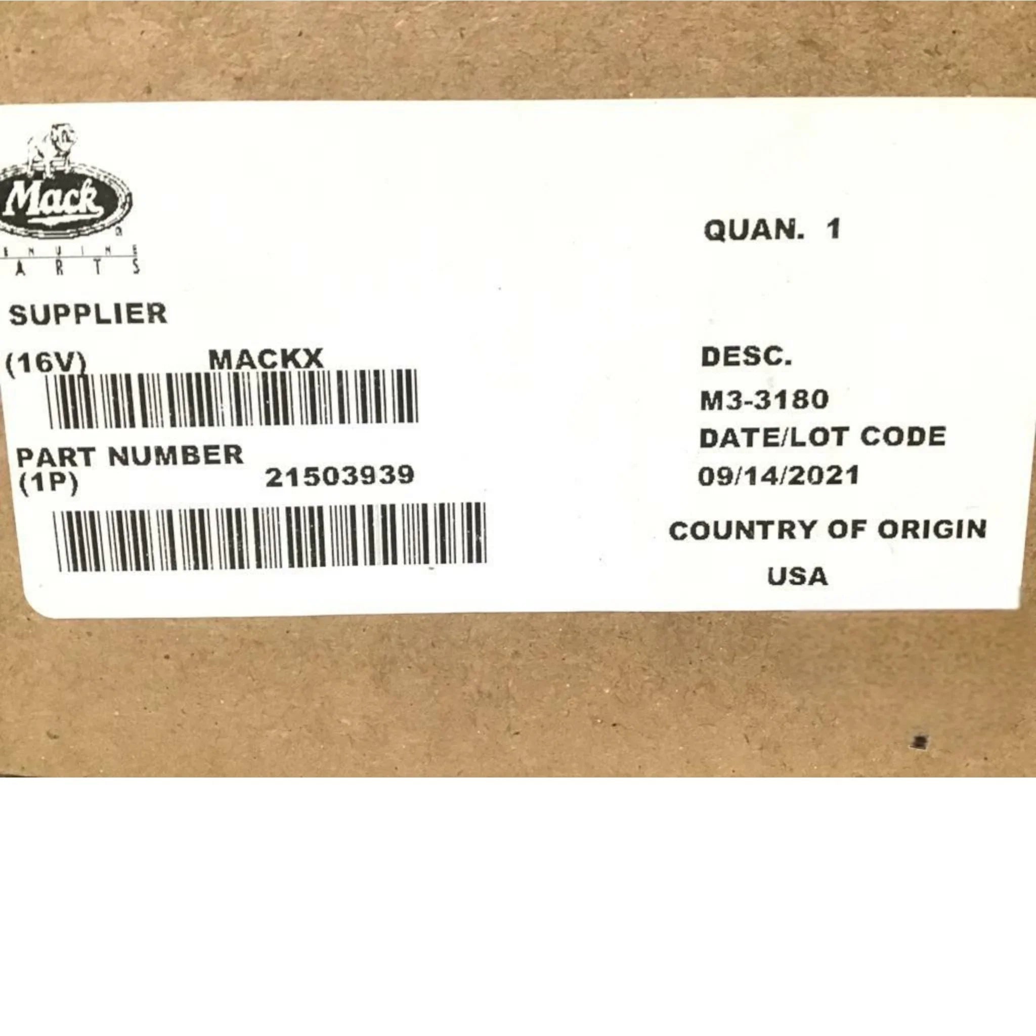 21503939 Genuine Mack Injector - Truck To Trailer