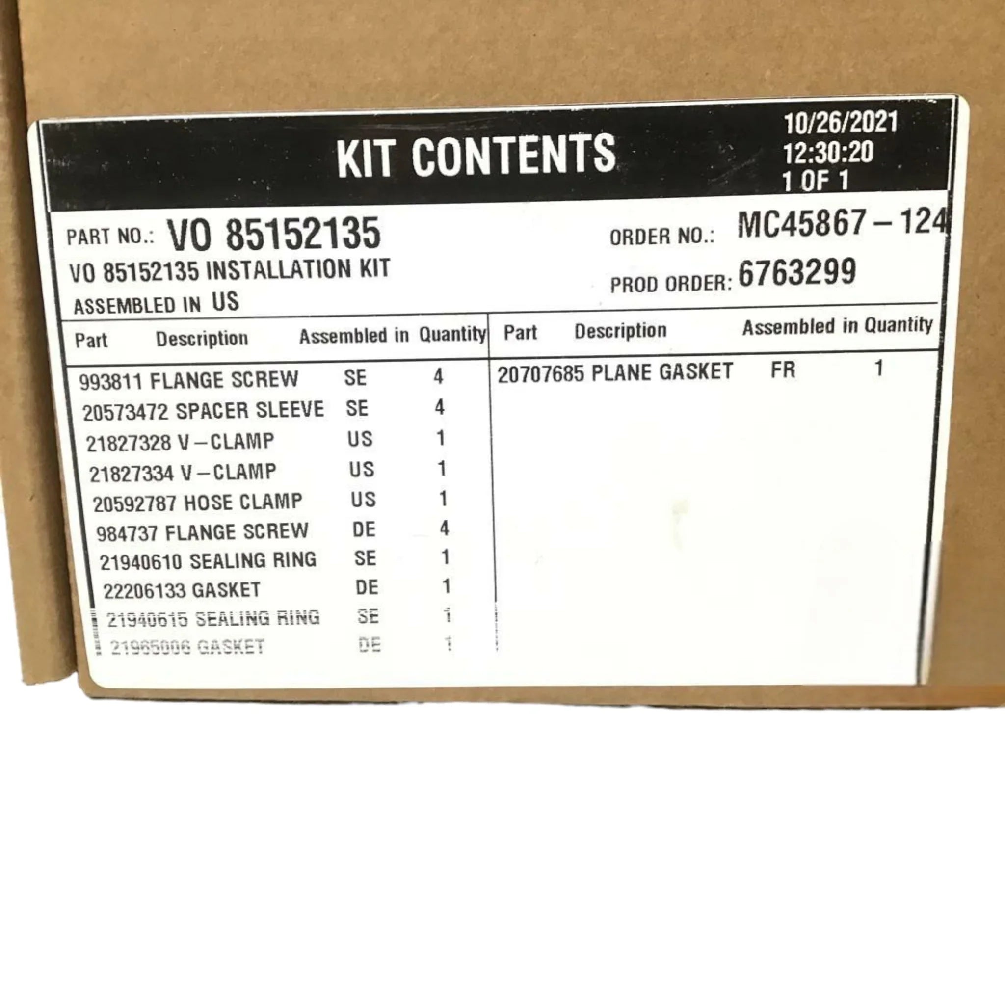 85152135 Genuine Mack Installation Kit - Truck To Trailer