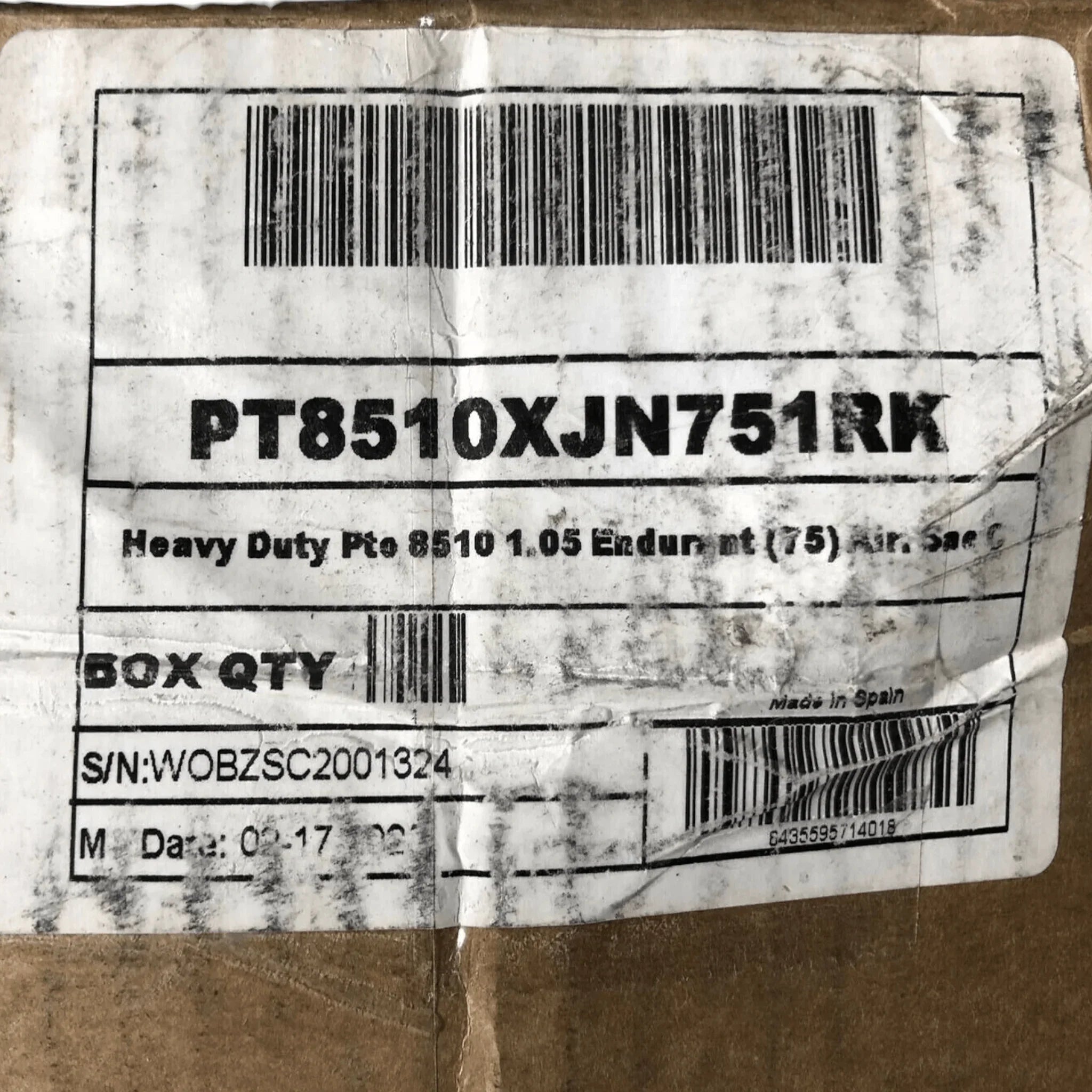 PT8510XJN751RK Bezares Heavy Duty Deep Mount Pneumatic Endurant 8510 PTO Series