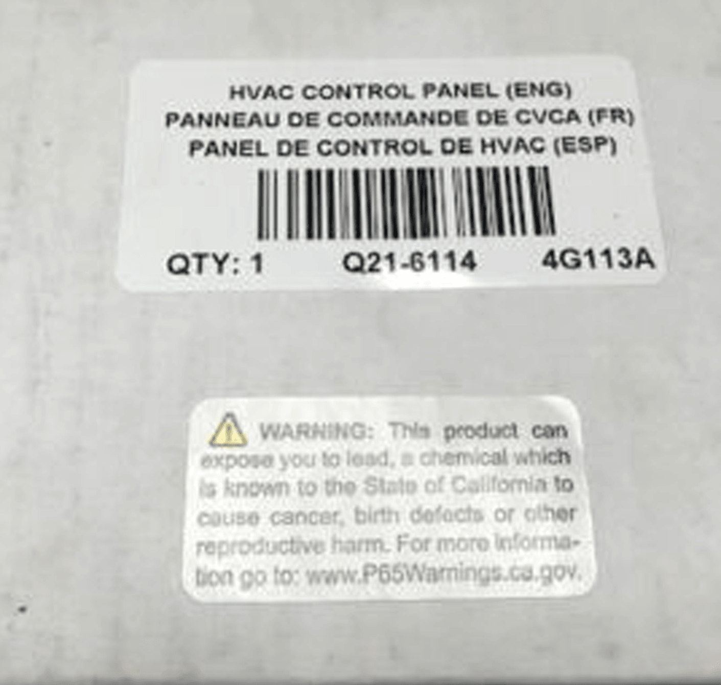 Q21-6114 Genuine Paccar® Hvac Control Panel - ADVANCED TRUCK PARTS
