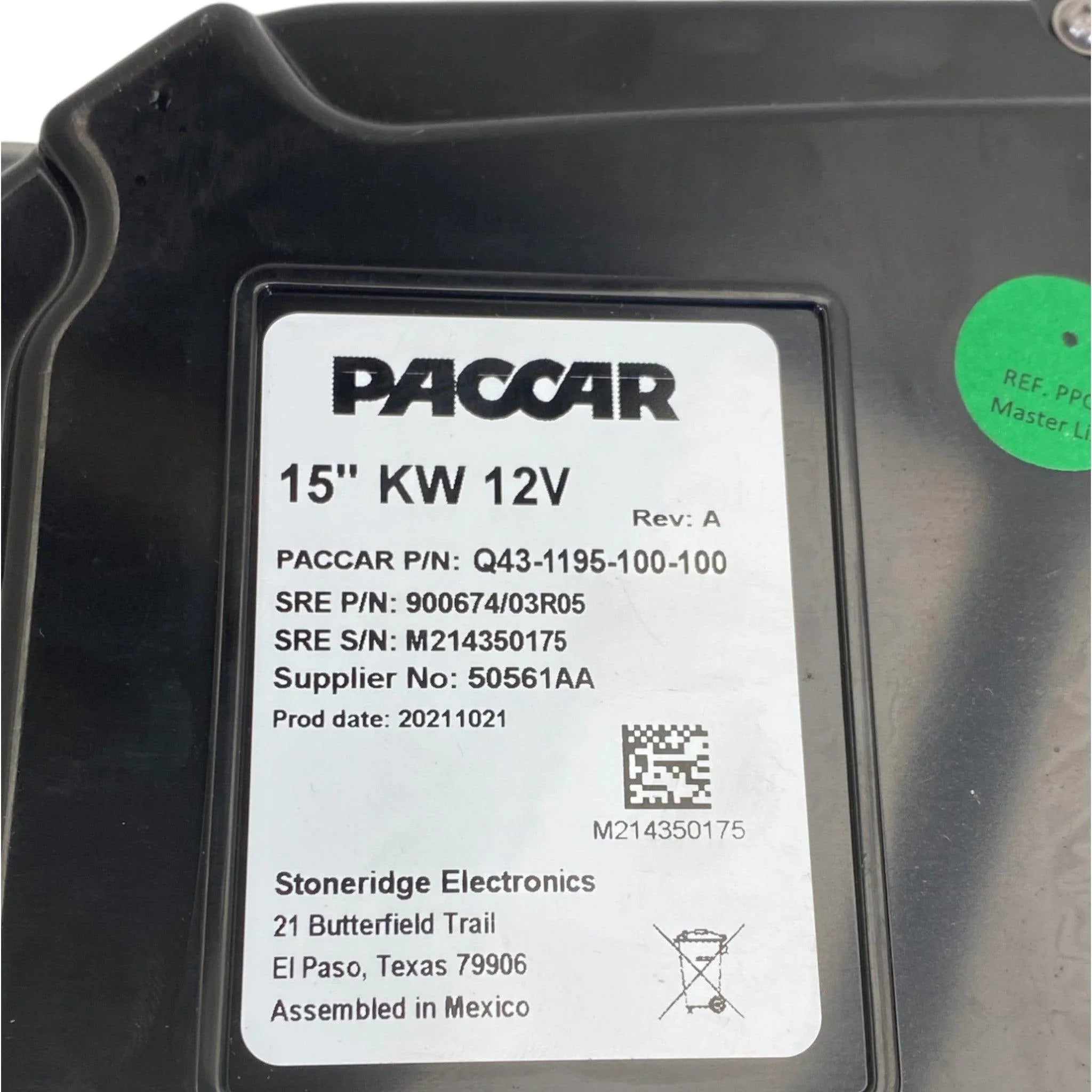 Q43-1195-100-100 Genuine Paccar Digital Display Cluster