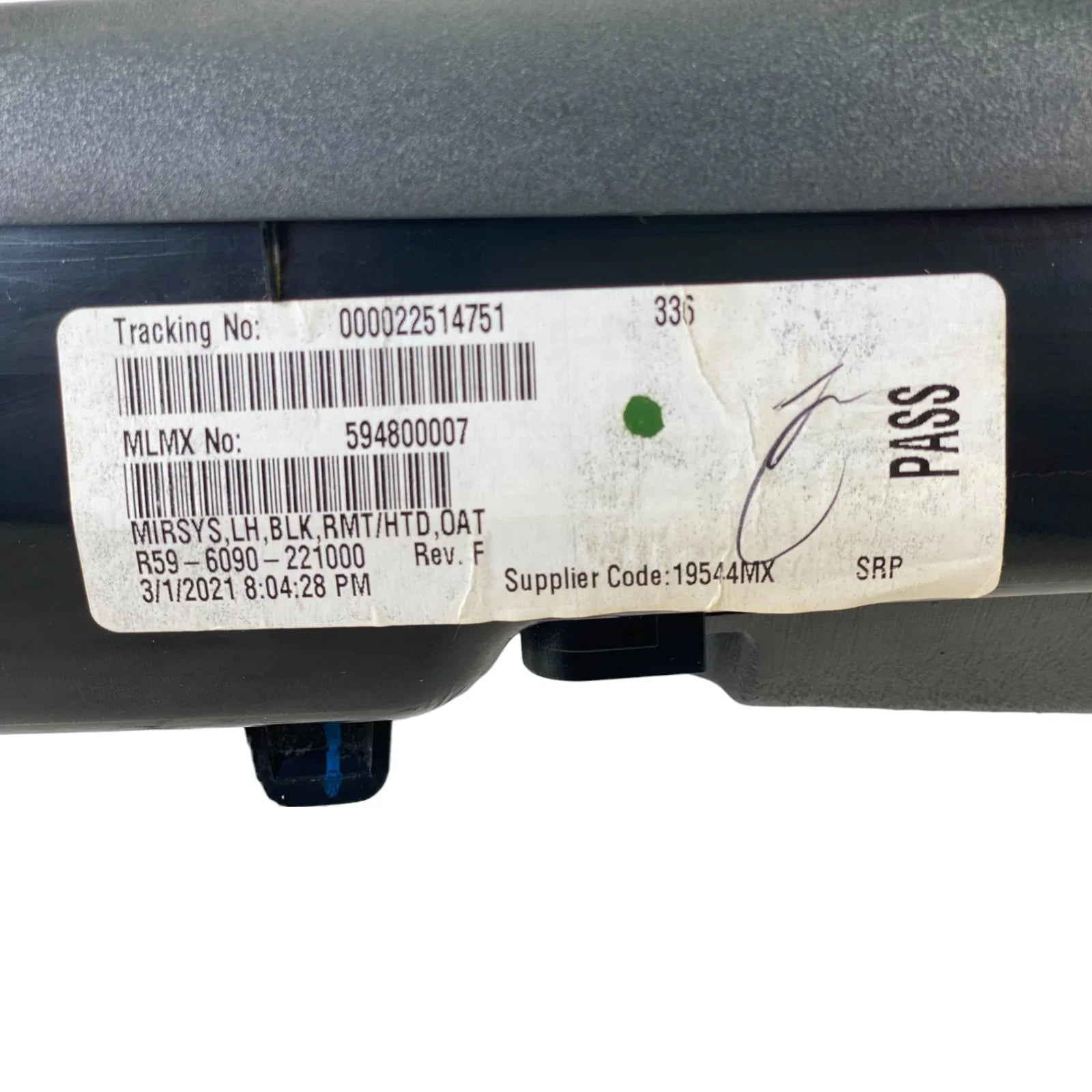 R596090221000 Genuine Peterbilt Mirror Assembly Lh Aero Door Mtd W/W