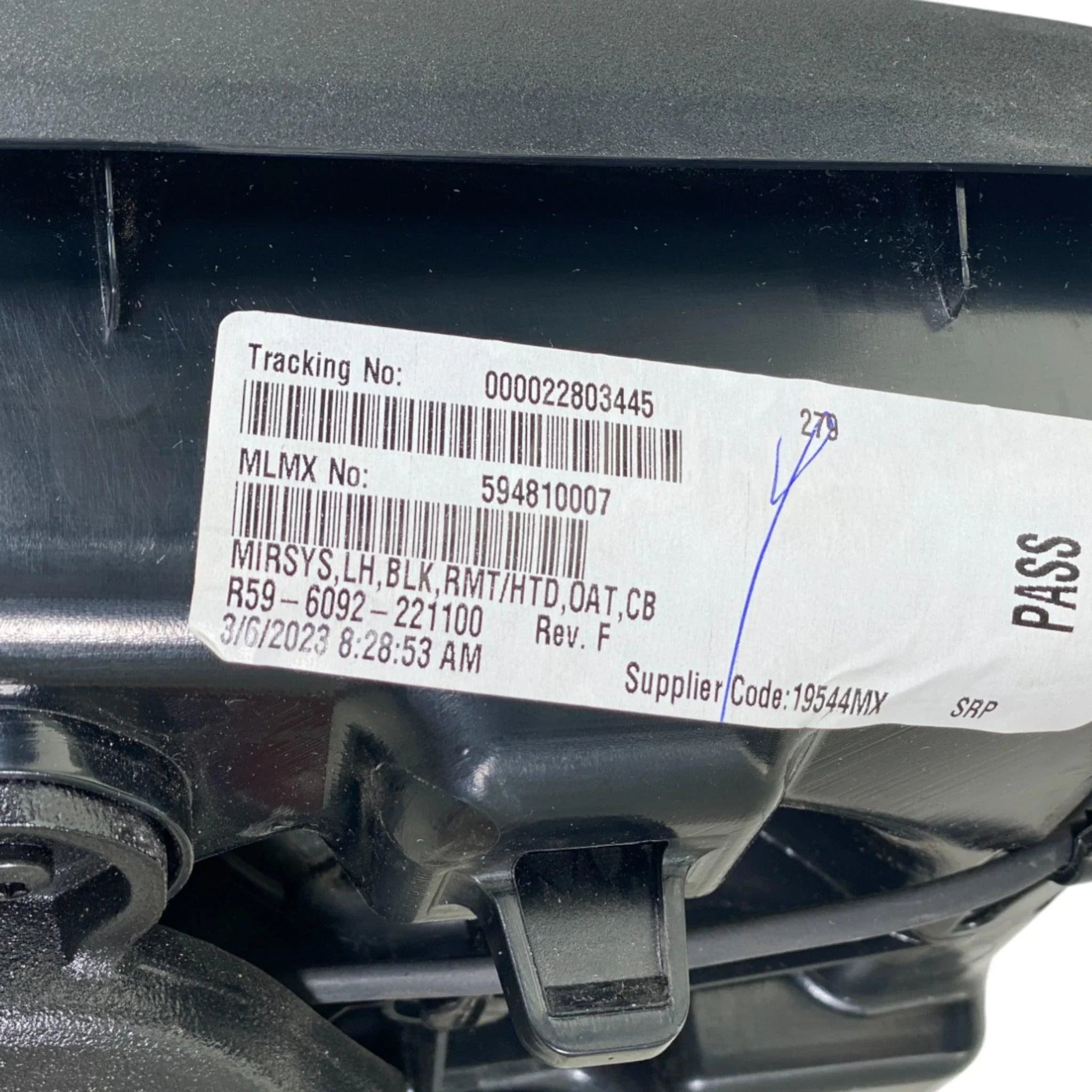 R596092221100 Genuine Kenworth Left Door Outer Mirror Assembly T680 T880