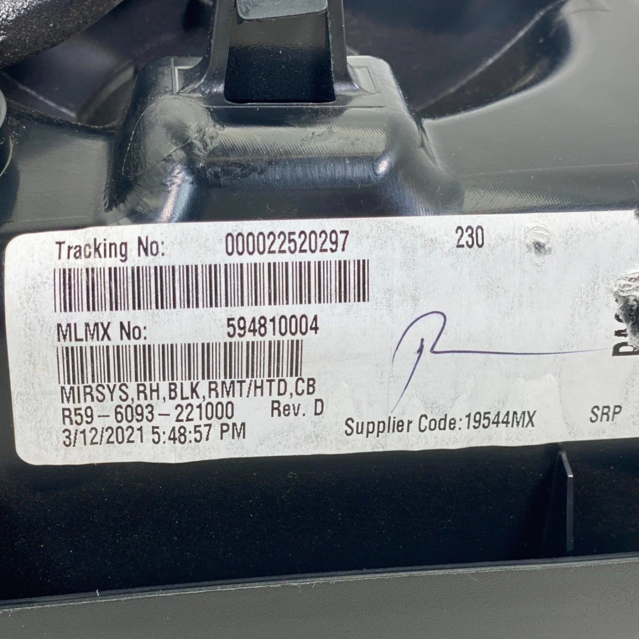 RFR596093221000 Genuine Kenworth Right Door Outer Mirror Assembly T680 T880