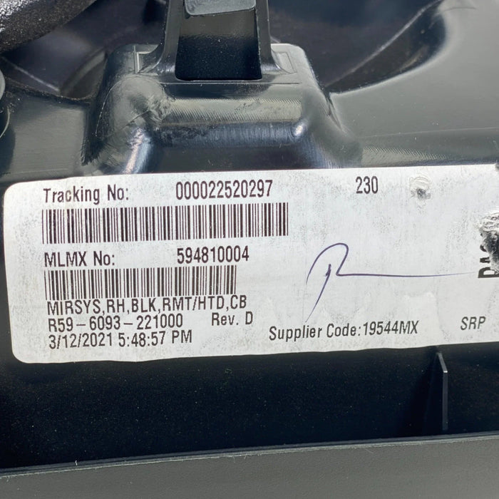 RFR596093221000 Genuine Kenworth Right Door Outer Mirror Assembly T680 T880