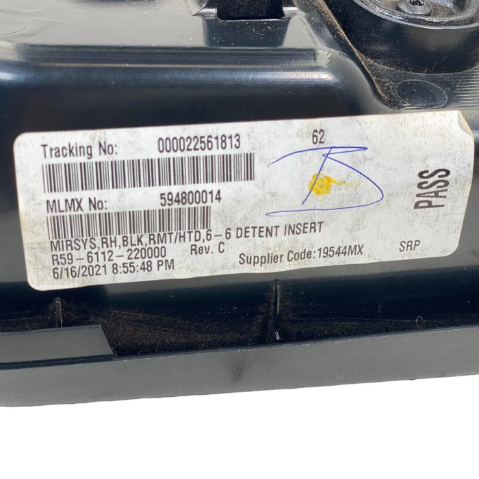 R596112220000 Genuine Peterbilt Right Door Outer Mirror Assembly 2010-2022 579