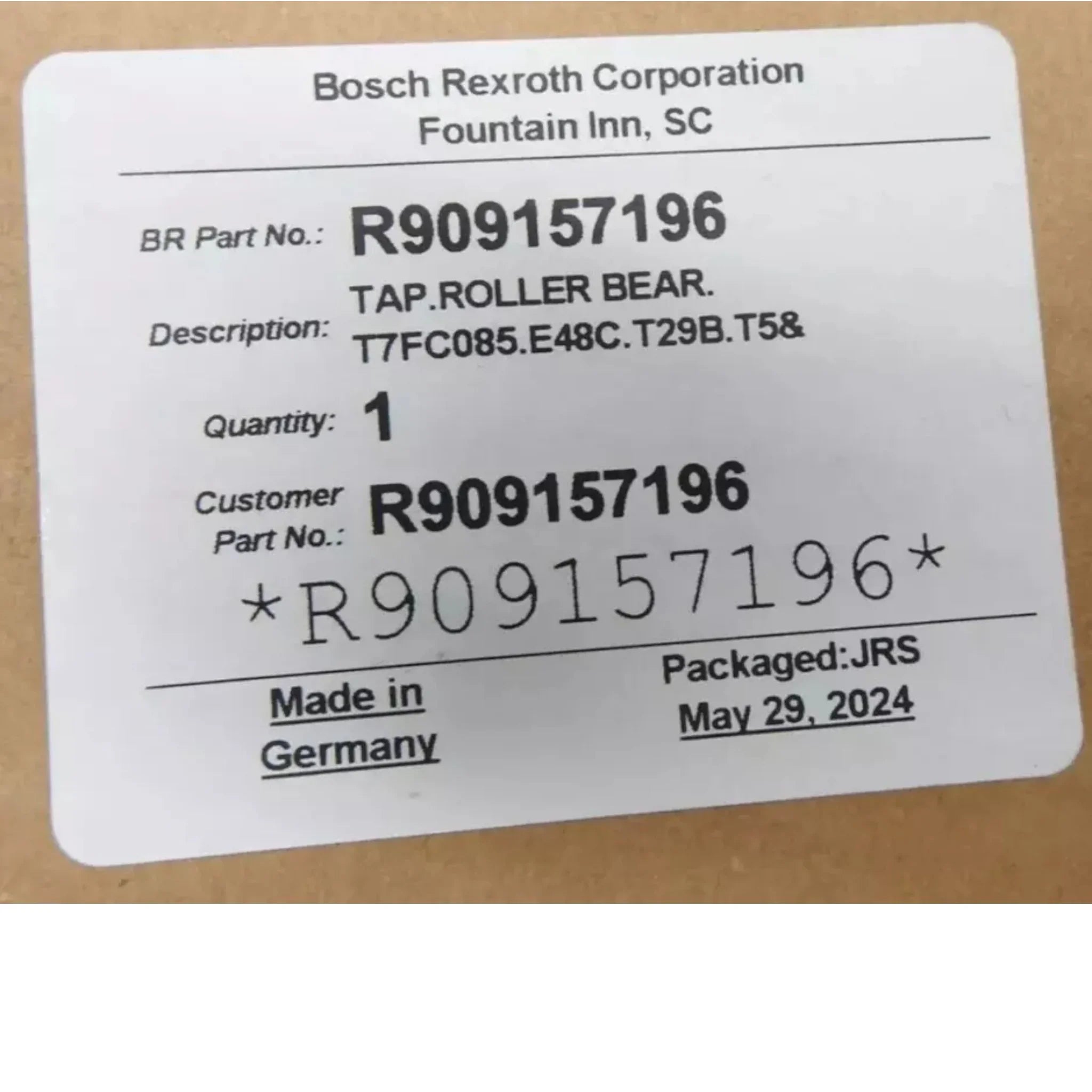 R909157196 Genuine Rexroth Roller Bearing