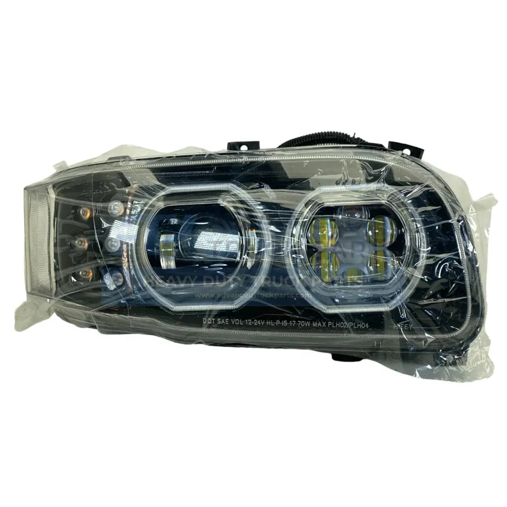 55661 Raney'S Right Blackout Projector Headlight With Halo Ring For Peterbilt
