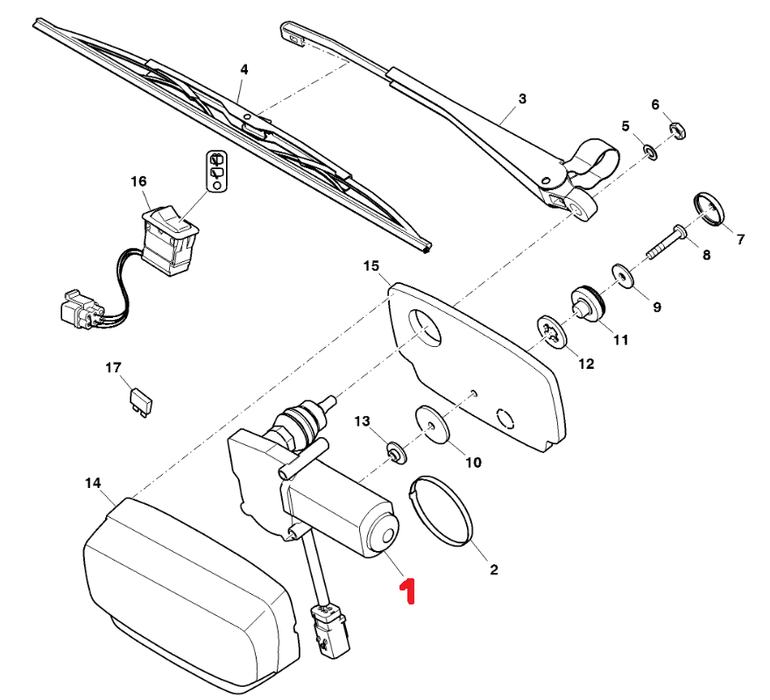 Re261832 Genuine John Deere Wiper Motor - ADVANCED TRUCK PARTS