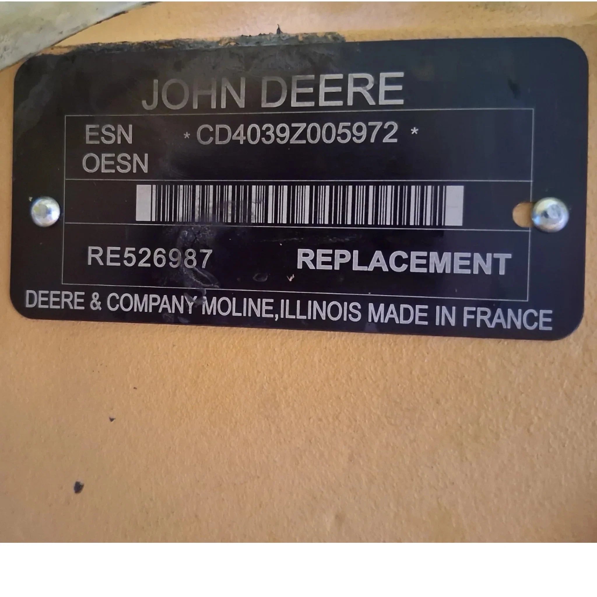 RE526987 Genuine John Deere Short Block Assembly