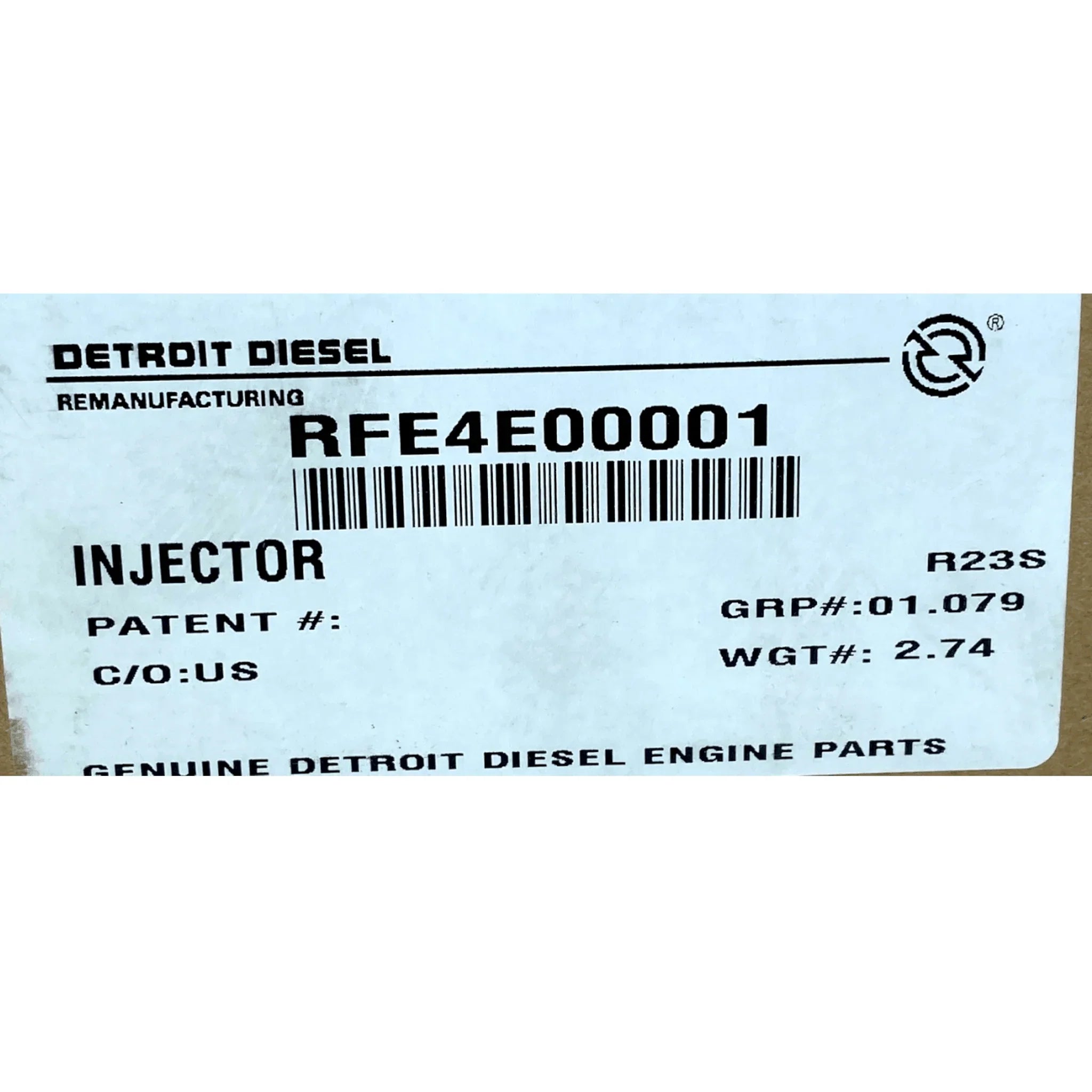 RFE4E00001 Genuine Detroit Diesel Fuel Injector