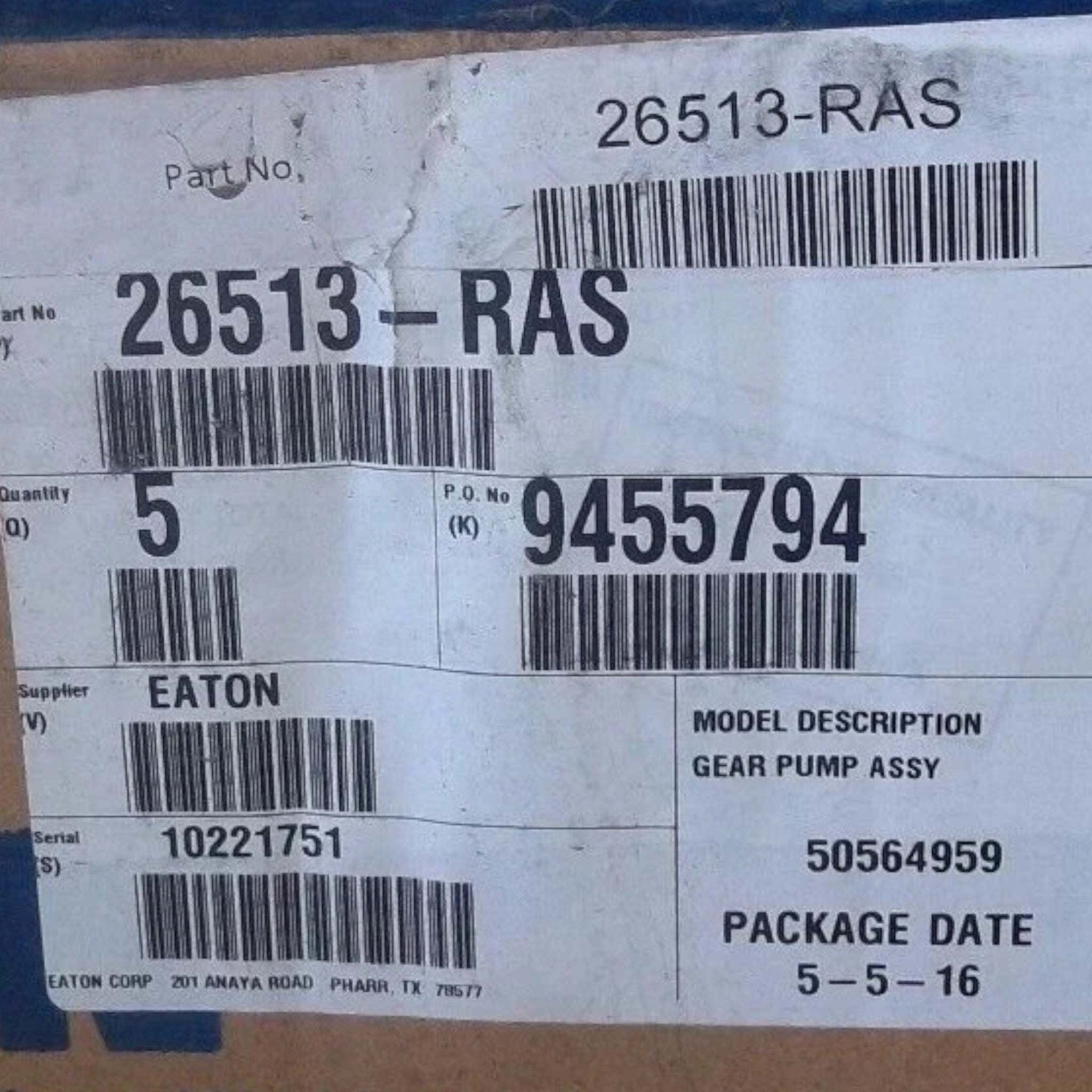 26513RAS Genuine Eaton Hydraulic Pump Motor