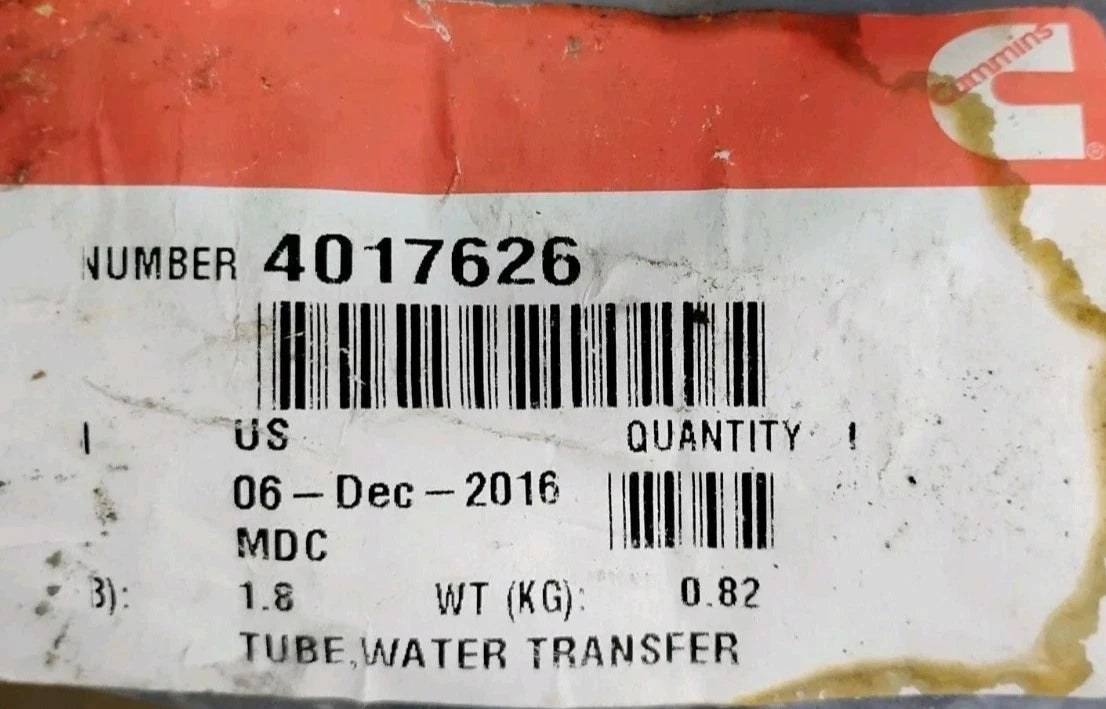 4017626 Genuine Cummins Water Transfer Tube
