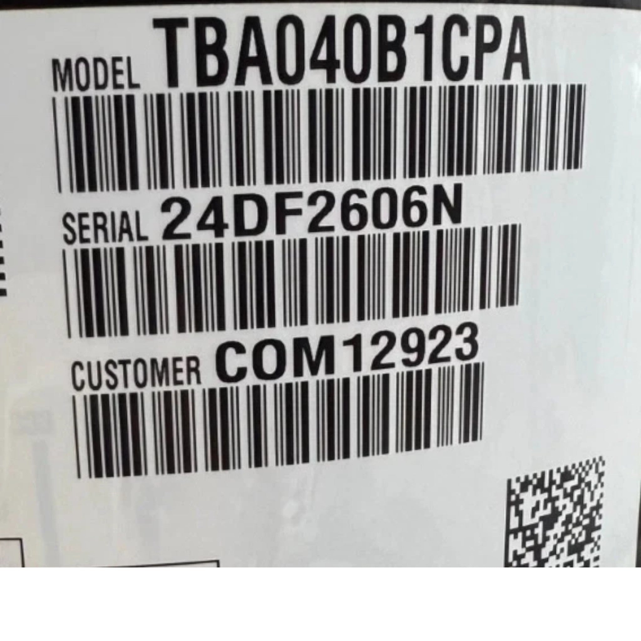 TBA040B1CPA Trane Compressor 208-230V