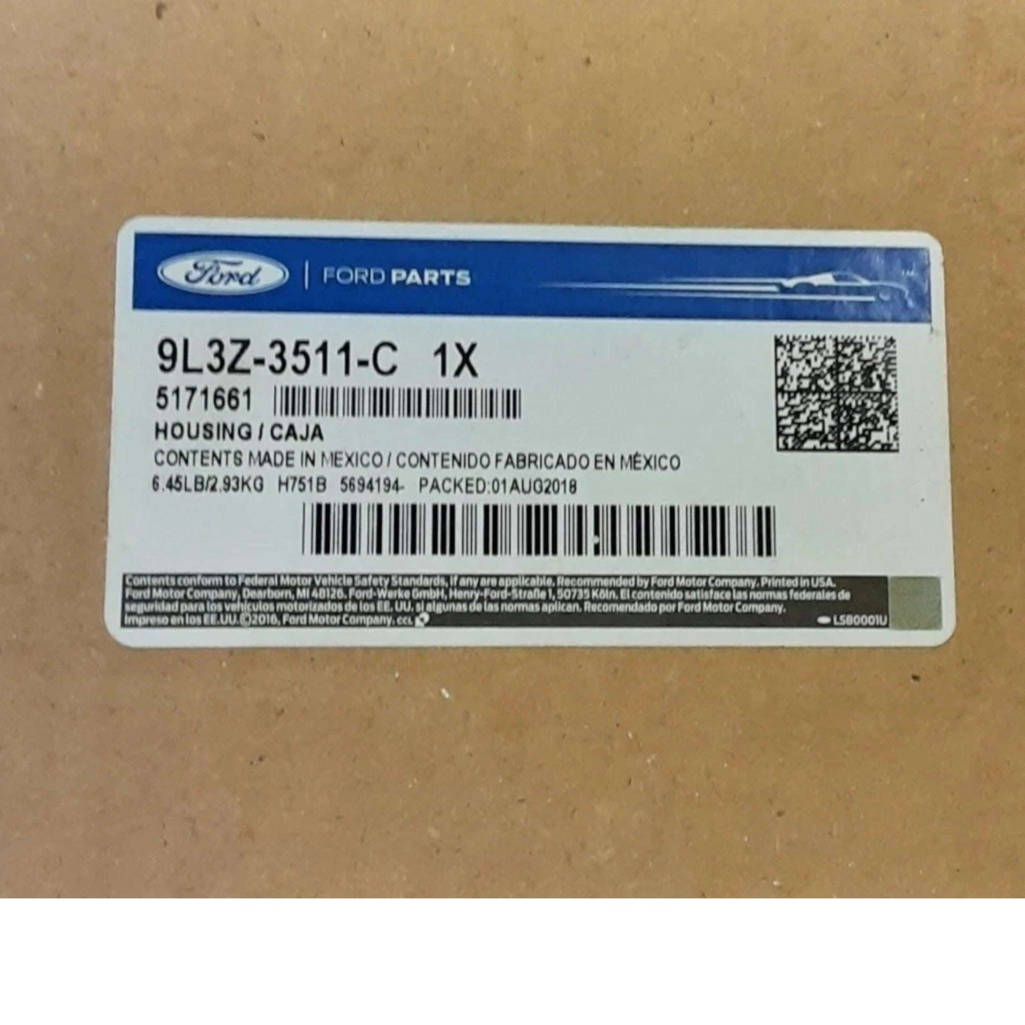 9L3Z 3511 A Genuine Ford Steering And Ignition Lock Housing