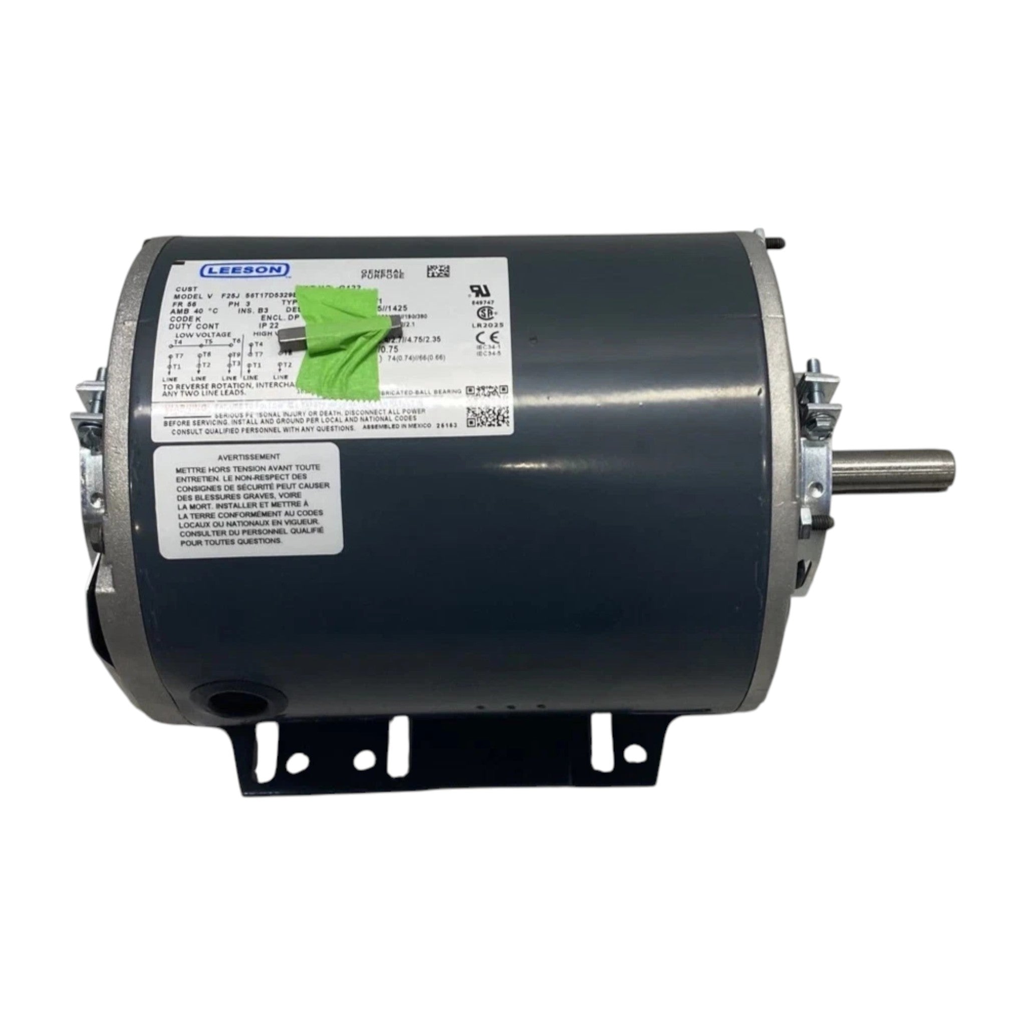 056T17D5329 Genuine Leeson Fan Motor 208-230/460 190/380V