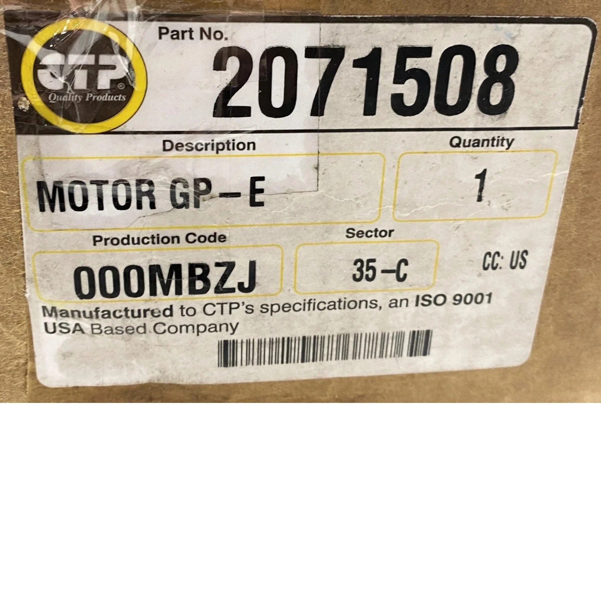 2071508 Genuine CTP Starter Motor 12V