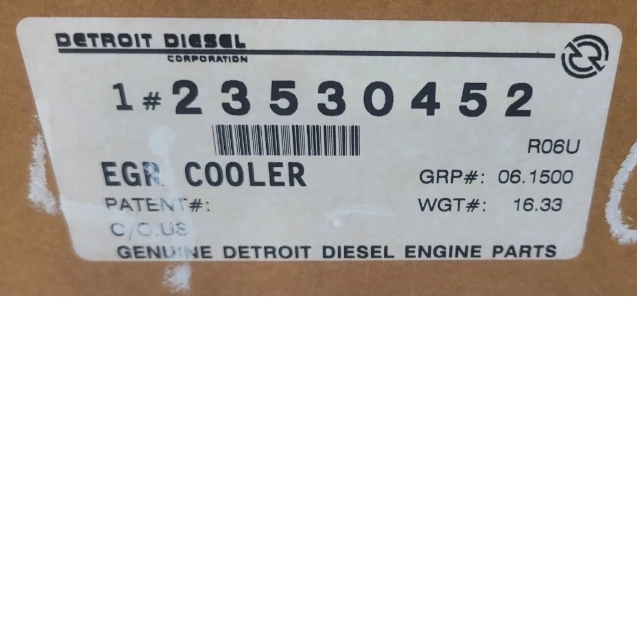 23530452 Genuine Detroit Diesel EGR Exhaust Gas Recirculation Cooler