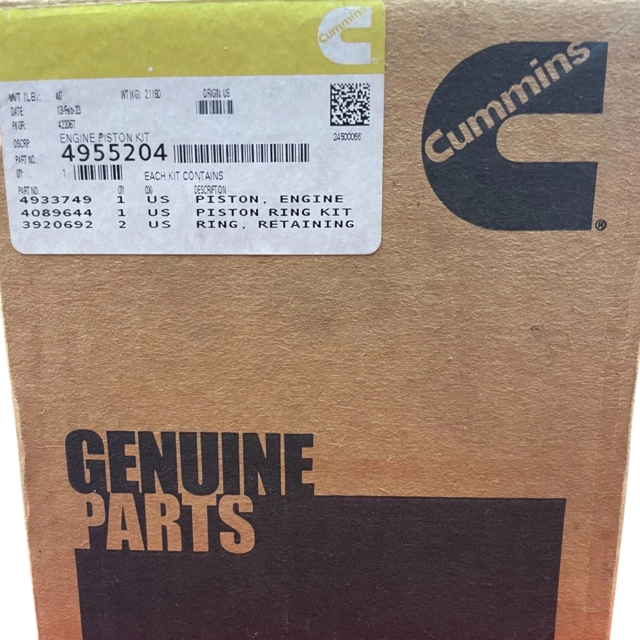 4955204 Genuine Cummins Engine Piston Kit