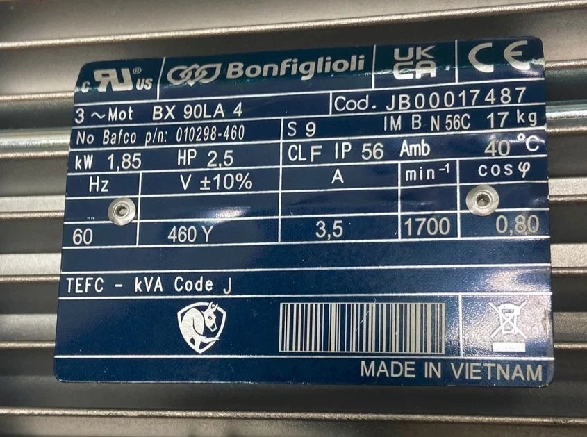 010764-460-20-03 Bonfiglioli Electric Motor 230-460V