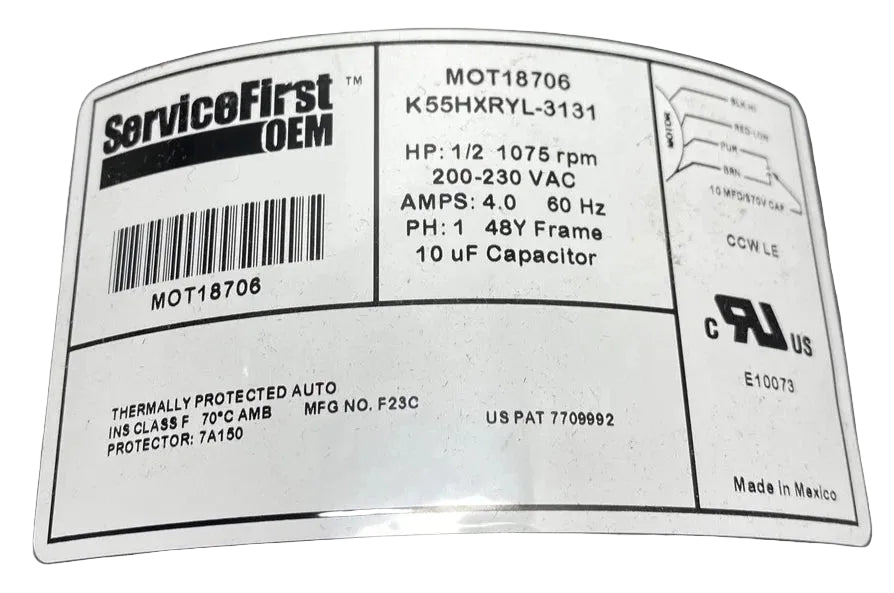 MOT18706 Service First Electric Motor 200-230V